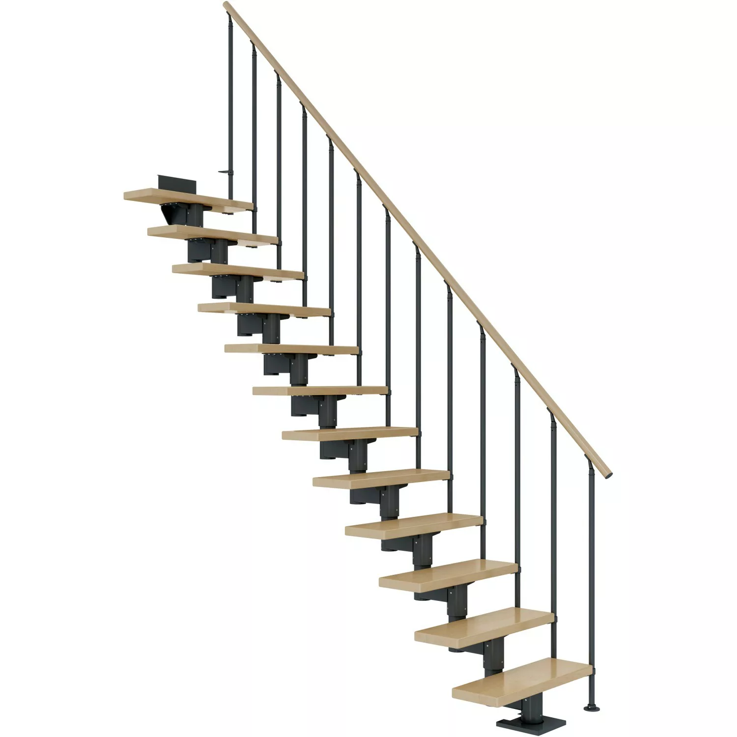 Dolle Mittelholmtreppe Cork Ahorn Anthrazit GH bis 270 cm Gerade 75 cm FSC® günstig online kaufen