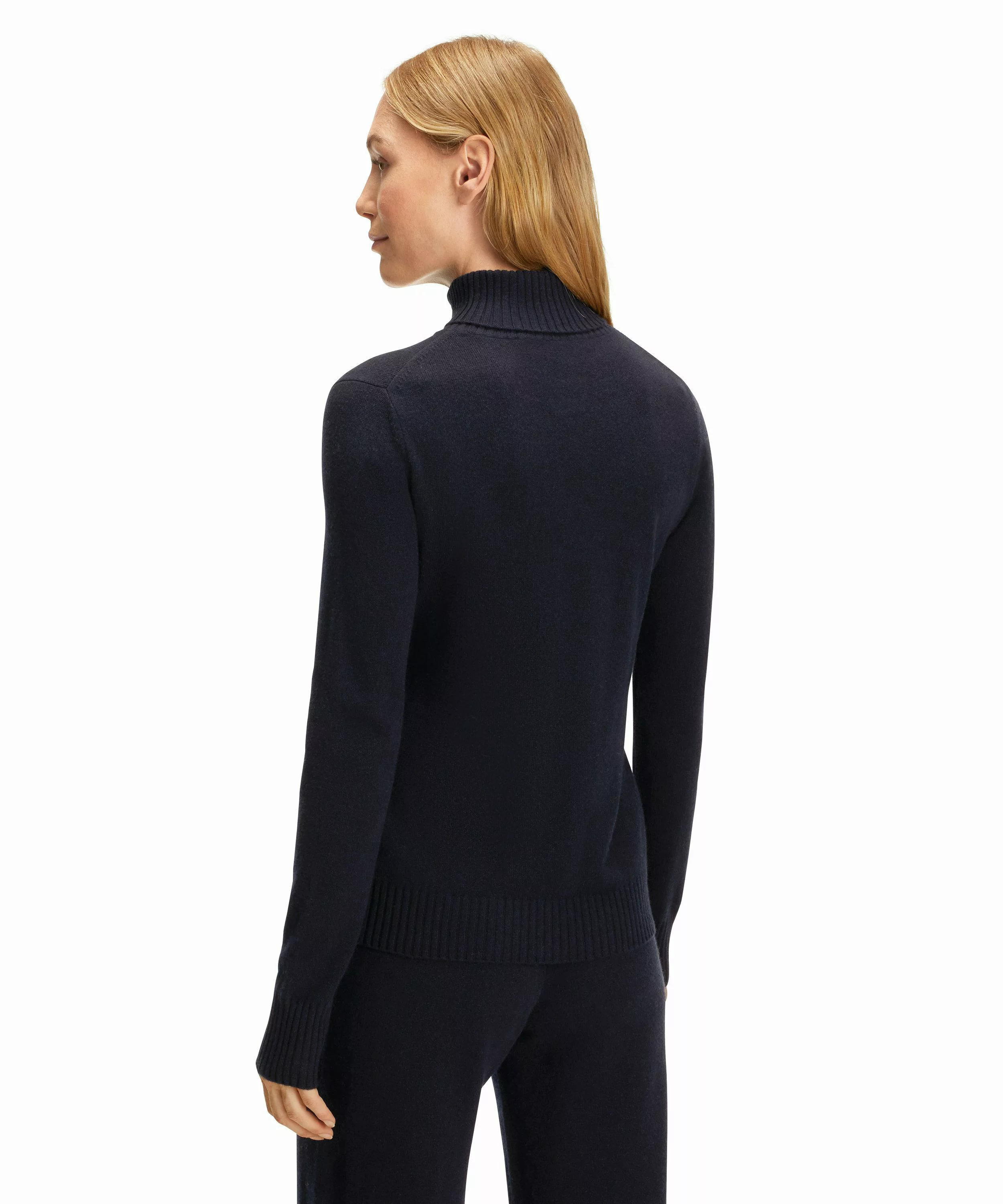 FALKE Damen Pullover Rollkragen, M, Blau, Uni, Kaschmir, 64174-643703 günstig online kaufen