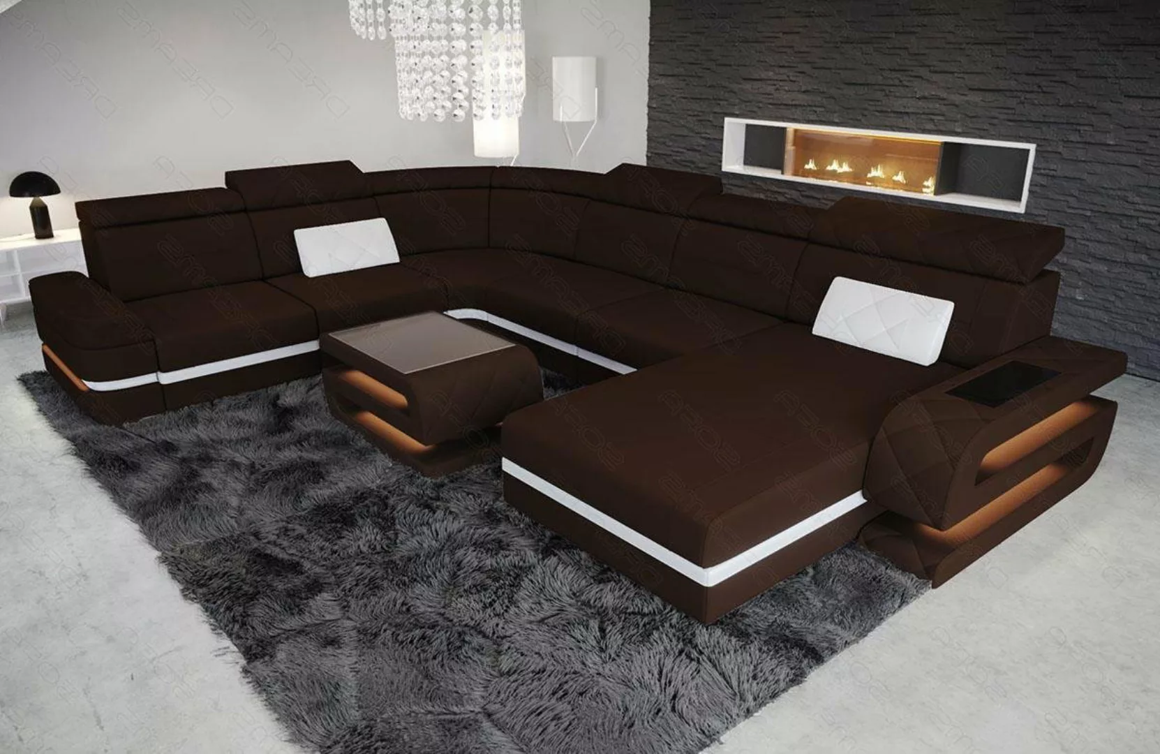 Sofa Dreams Wohnlandschaft Polster Stoff Couch Sofa Bologna XXL U Form Stof günstig online kaufen