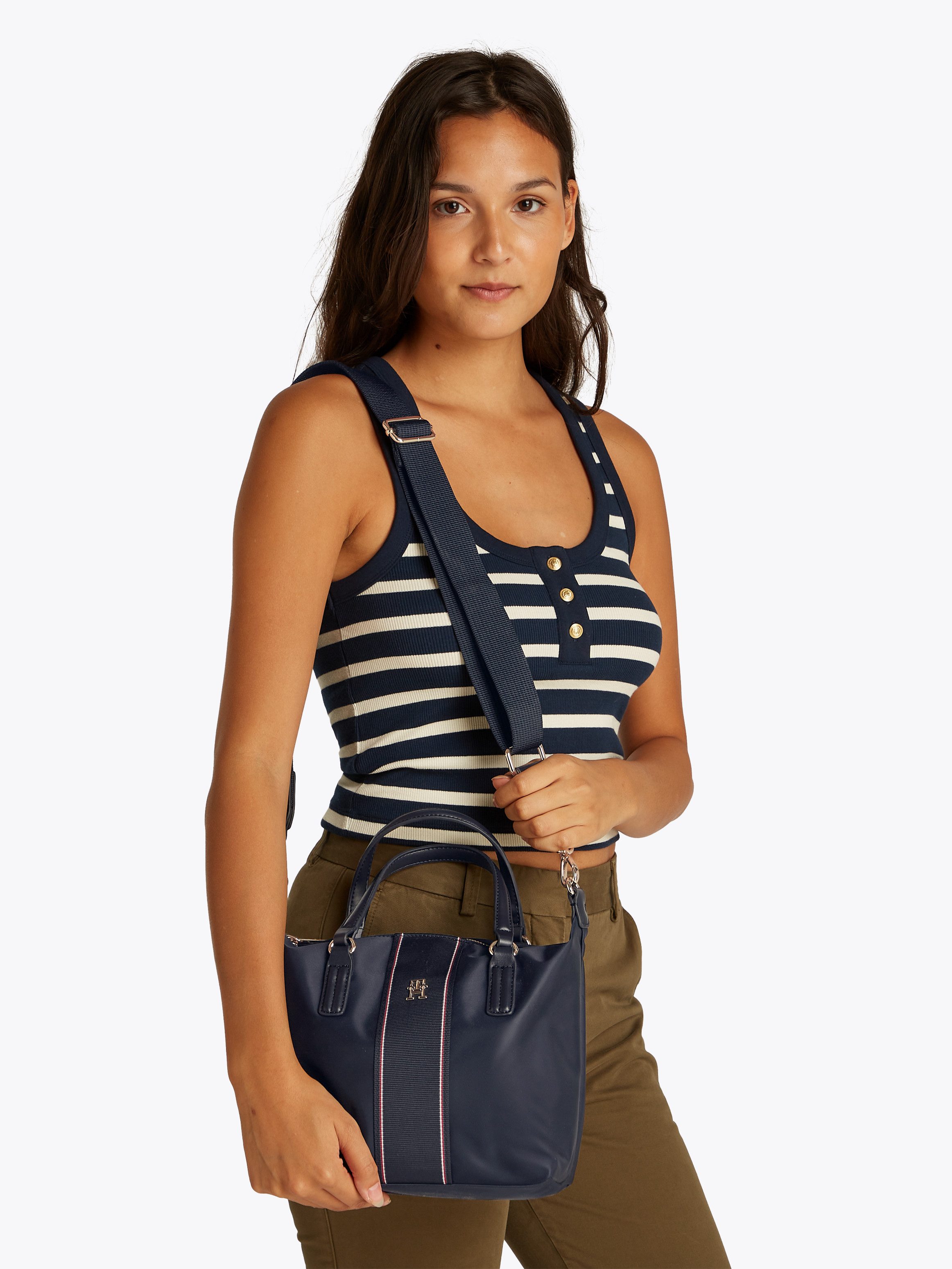 Tommy Hilfiger Tragetasche "POPPY SMALL TOTE CORP", Damen Umhängetasche, Sc günstig online kaufen