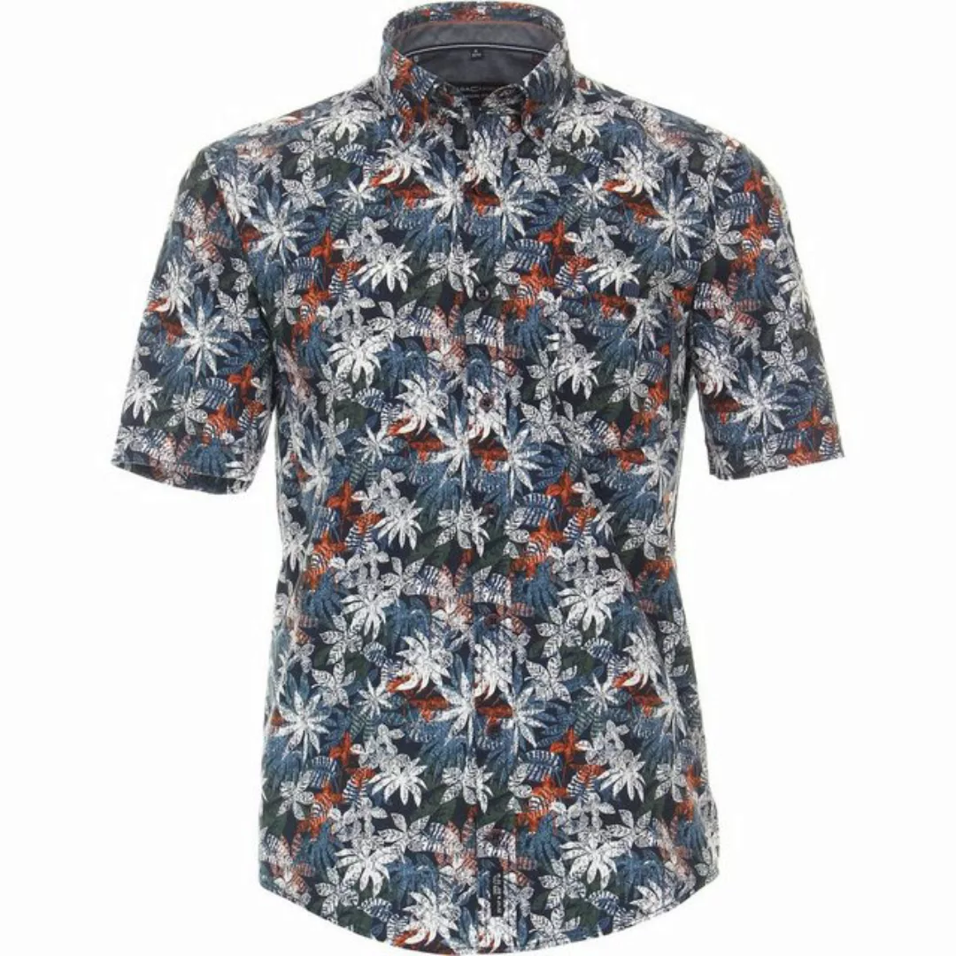 CASAMODA Kurzarmhemd Große Größen Kurzarmhemd florales Muster blau-rost Cas günstig online kaufen