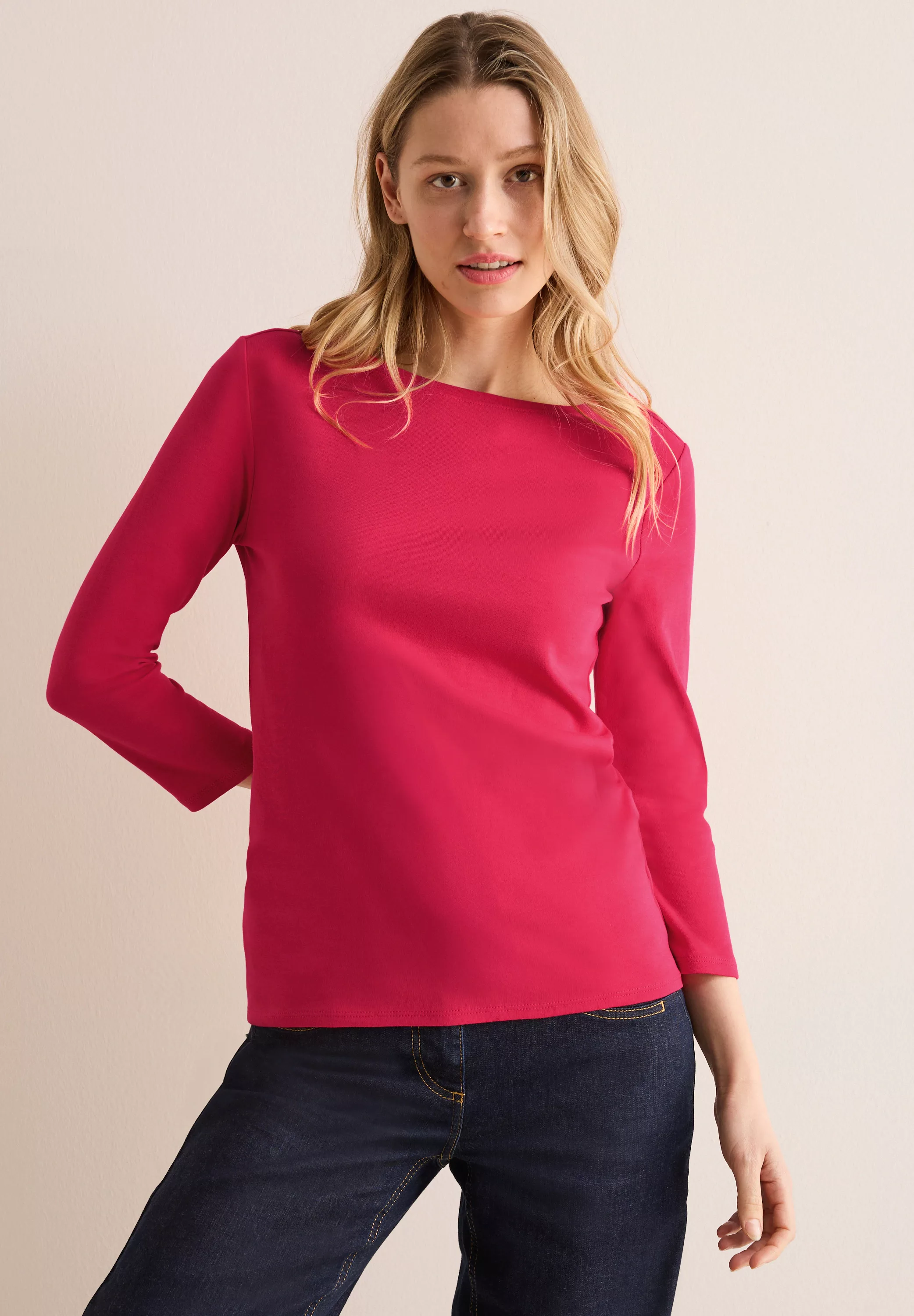 Cecil 3/4-Arm-Shirt "Basic Boatneck", mit U-Boot-Ausschnitt günstig online kaufen