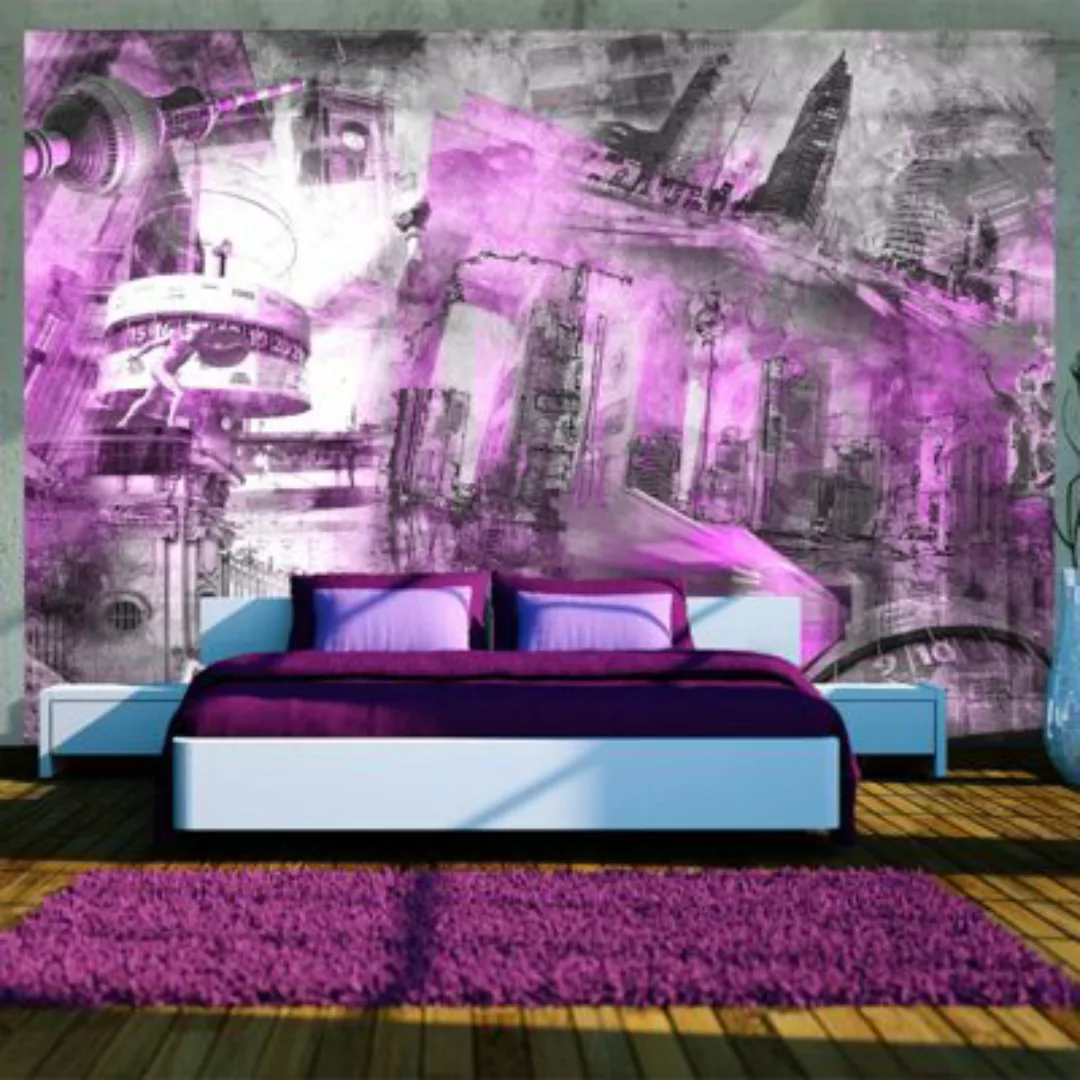 artgeist Fototapete Berlin - Collage (violett) mehrfarbig Gr. 350 x 245 günstig online kaufen