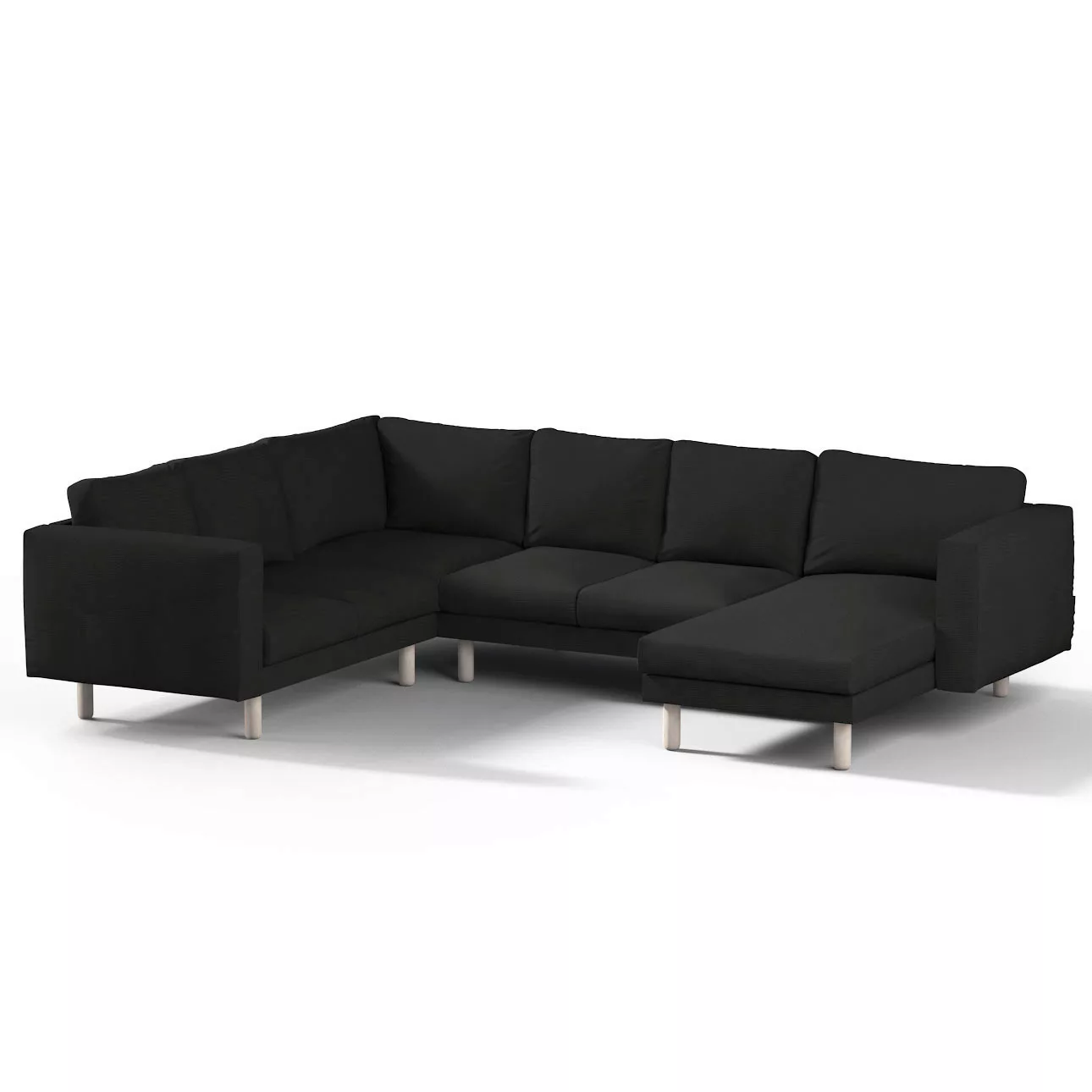 Bezug für Norsborg 5-Sitzer Ecksofa mit Recamiere, schwarz, Norsborg Bezug günstig online kaufen