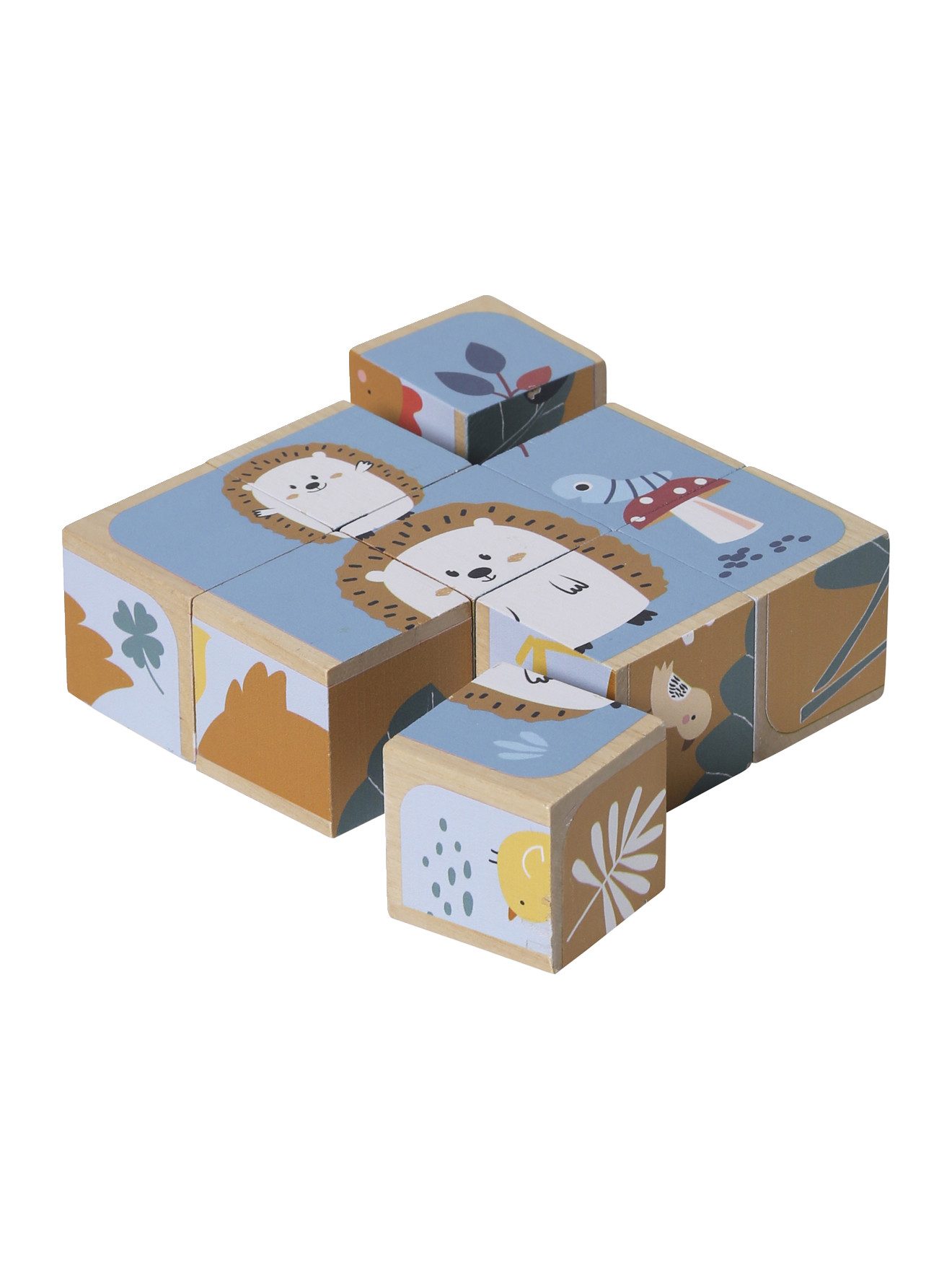vertbaudet Puzzle Baby Tierpuzzle mit Holzwürfeln, günstig online kaufen
