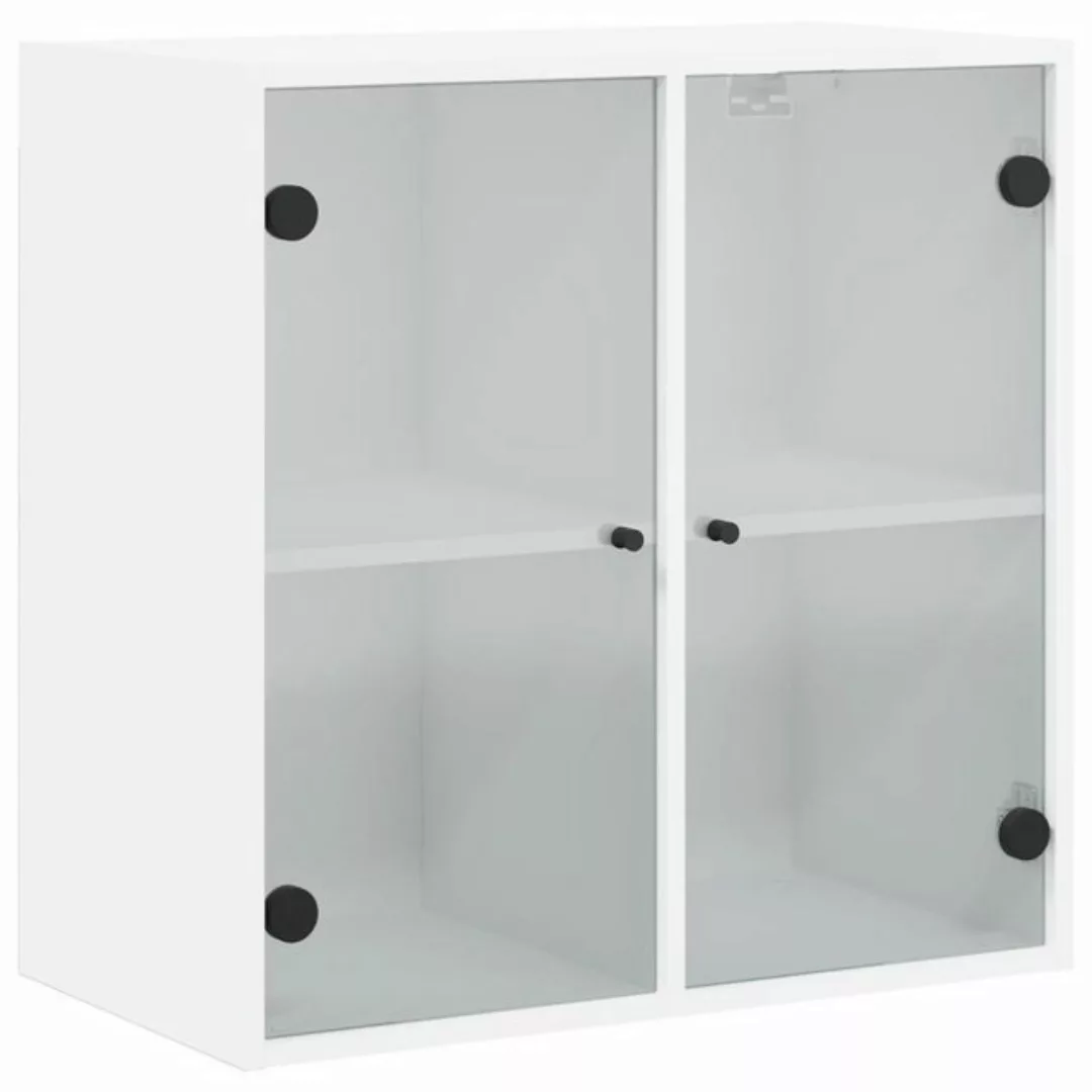 vidaXL Hängeschrank Hängeschrank Wandschrank mit Glastüren Weiß 68x37x68,5 günstig online kaufen