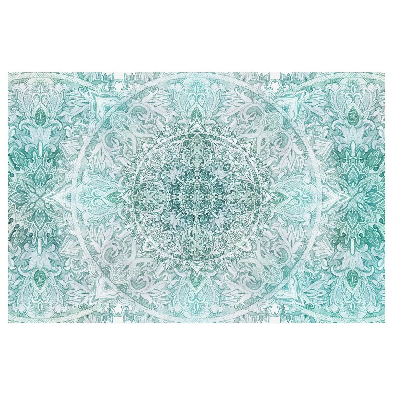 Bilderwelten Fototapete Mandala Aquarell Ornament Muster türkis Gr. 432 x 2 günstig online kaufen