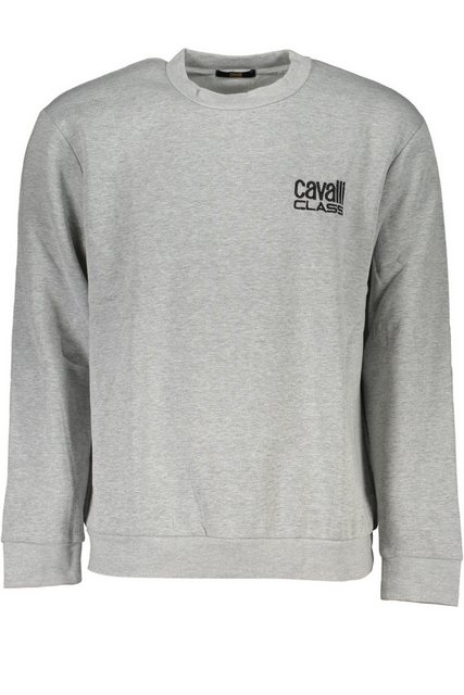 Cavalli Class Sweatshirt Graues Herren-Sweatshirt: Langarm, Rundhals günstig online kaufen