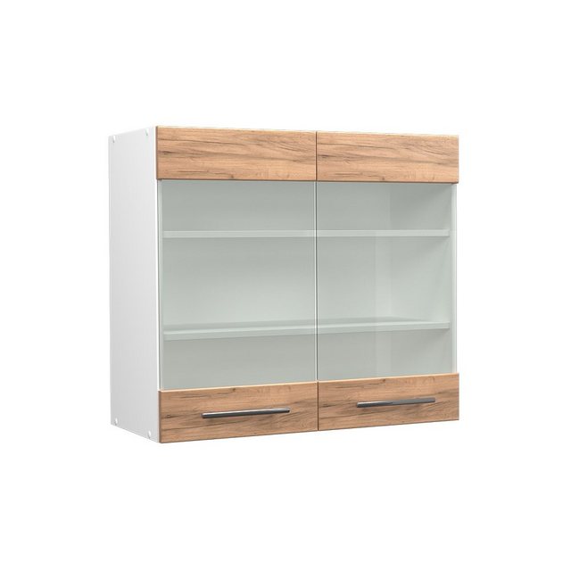 Vicco Glashängeschrank Fame-Line, Goldkraft Eiche/Weiß, 80 cm günstig online kaufen