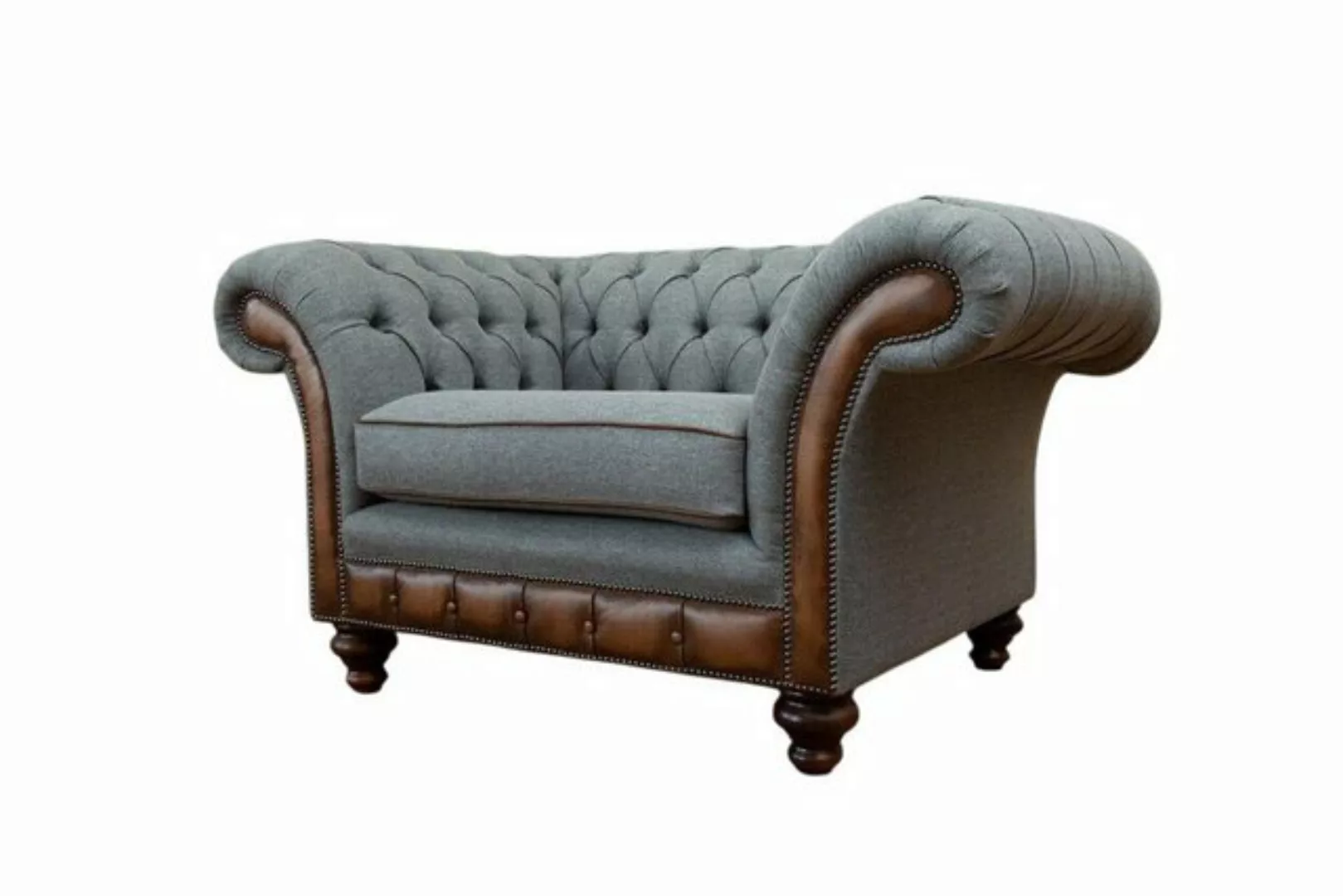 Xlmoebel Sofa Chesterfield Stoffsofa im Design mit Sessel, 1,5-Sitzer Polst günstig online kaufen