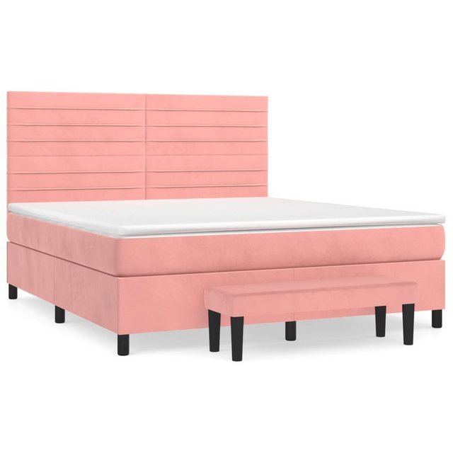 vidaXL Boxspringbett mit Matratze Rosa 180x200 cm Samt1535741 günstig online kaufen