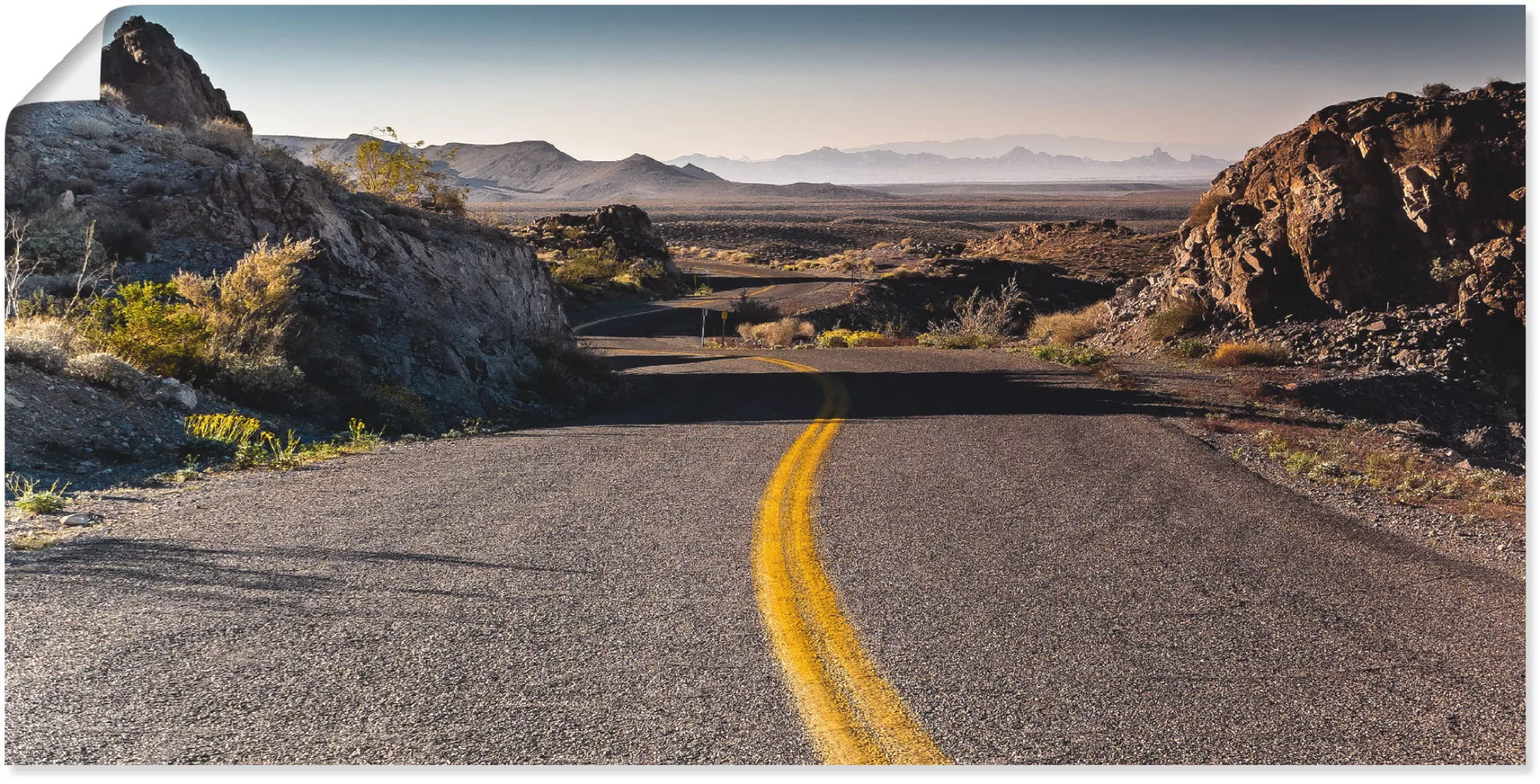 Artland Poster "Historische Route 66", Wüste, (1 St.), als Alubild, Leinwan günstig online kaufen