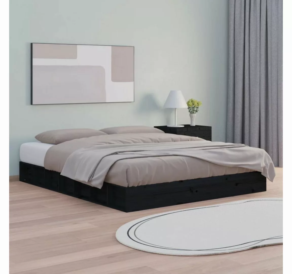 furnicato Bett Massivholzbett Schwarz 120x200 cm günstig online kaufen