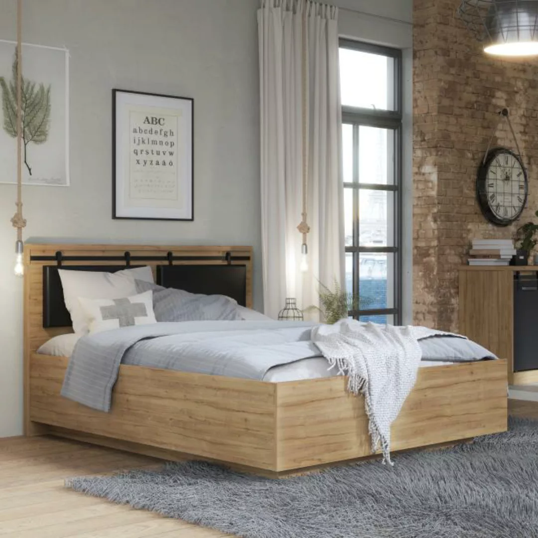 Bett inkl. Lattenrost 160x200cm KASZIMIRO von Forte braun günstig online kaufen