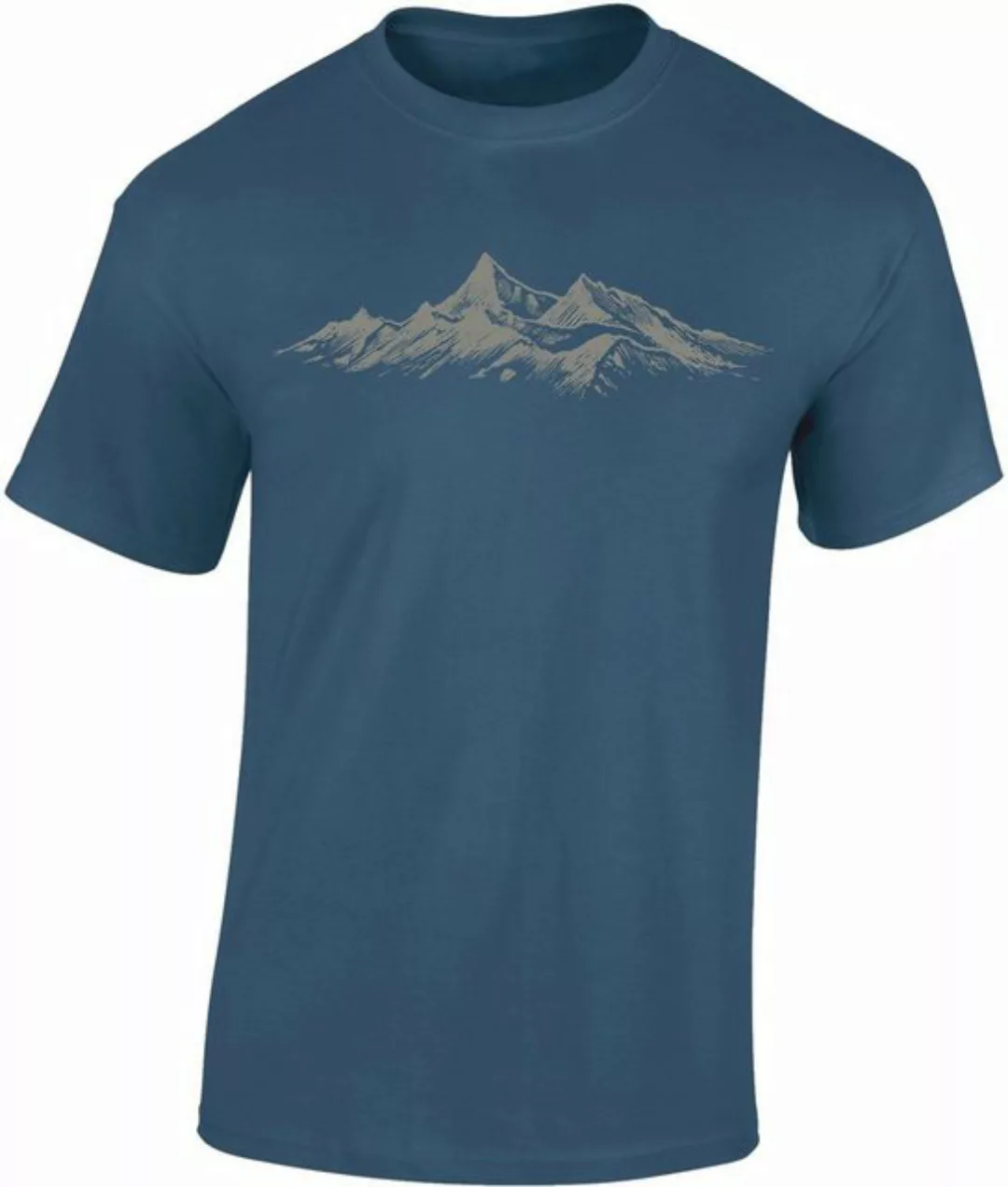 Baddery Print-Shirt Wander T-Shirt : Alpengipfel - Kletter T-Shirt für Wand günstig online kaufen