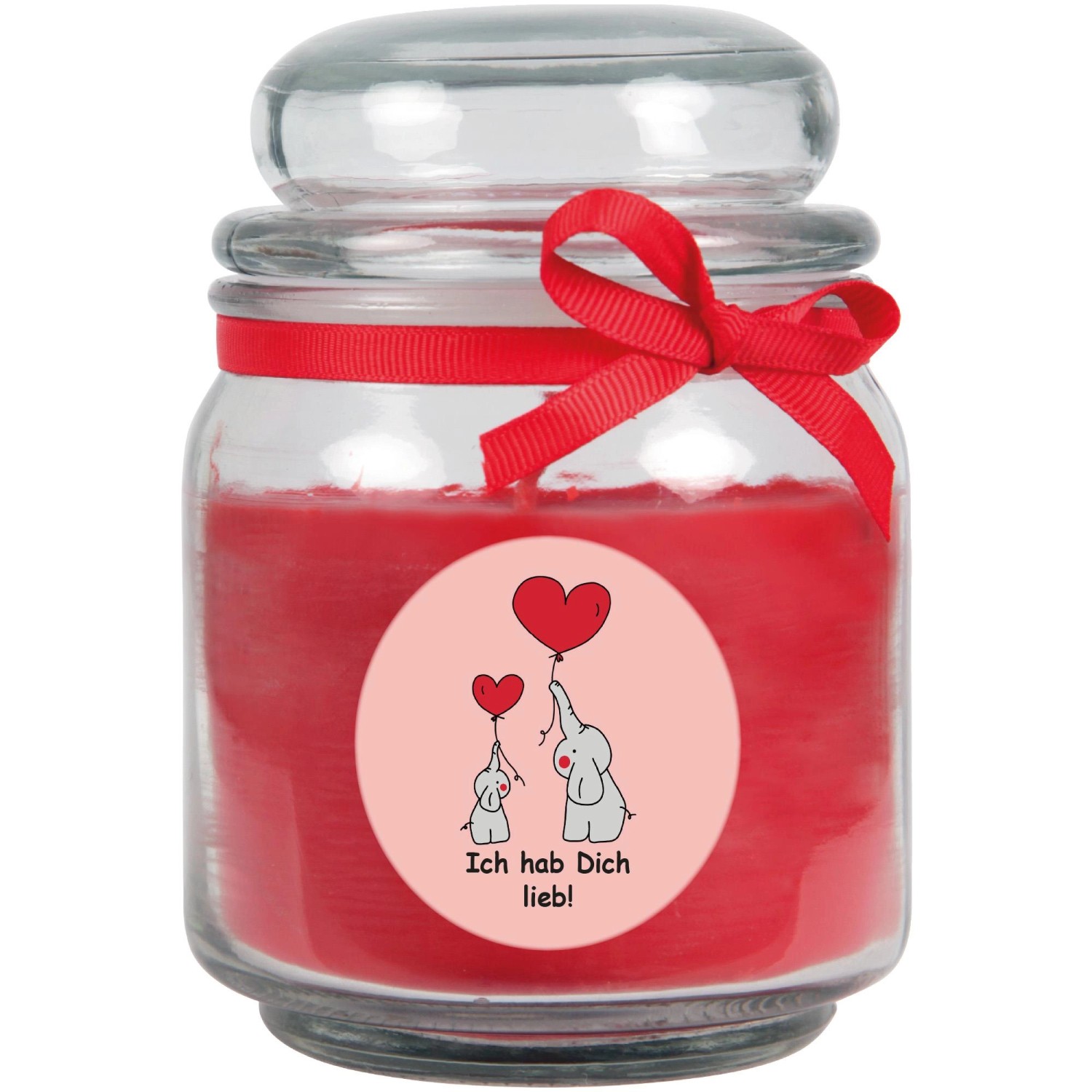 HS Candle Duftkerze & Bonbon Glas Comic Rot Rose günstig online kaufen