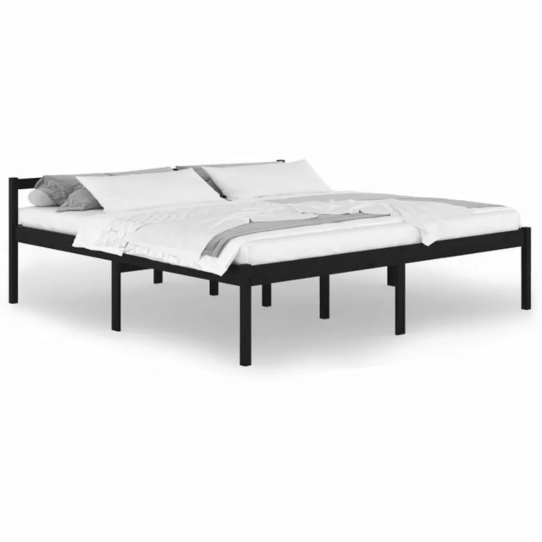 vidaXL Bett Seniorenbett Schwarz 200x200 cm Massivholz Kiefer günstig online kaufen