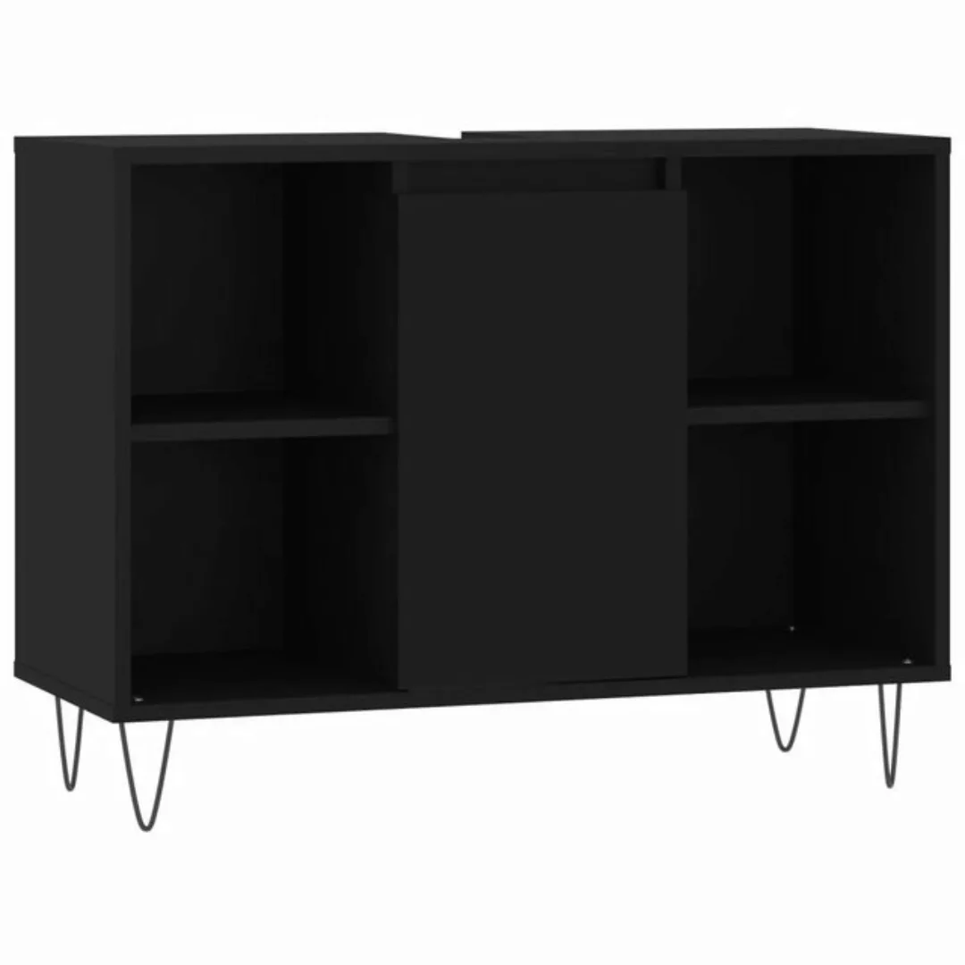 vidaXL Badezimmerspiegelschrank Badschrank Schwarz 80x33x60 cm Holzwerkstof günstig online kaufen