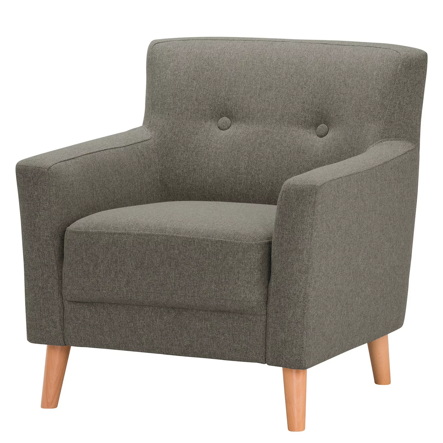 home24 Norrwood Sessel Bette II Dunkelgrau Webstoff 80x82x80 cm (BxHxT) günstig online kaufen