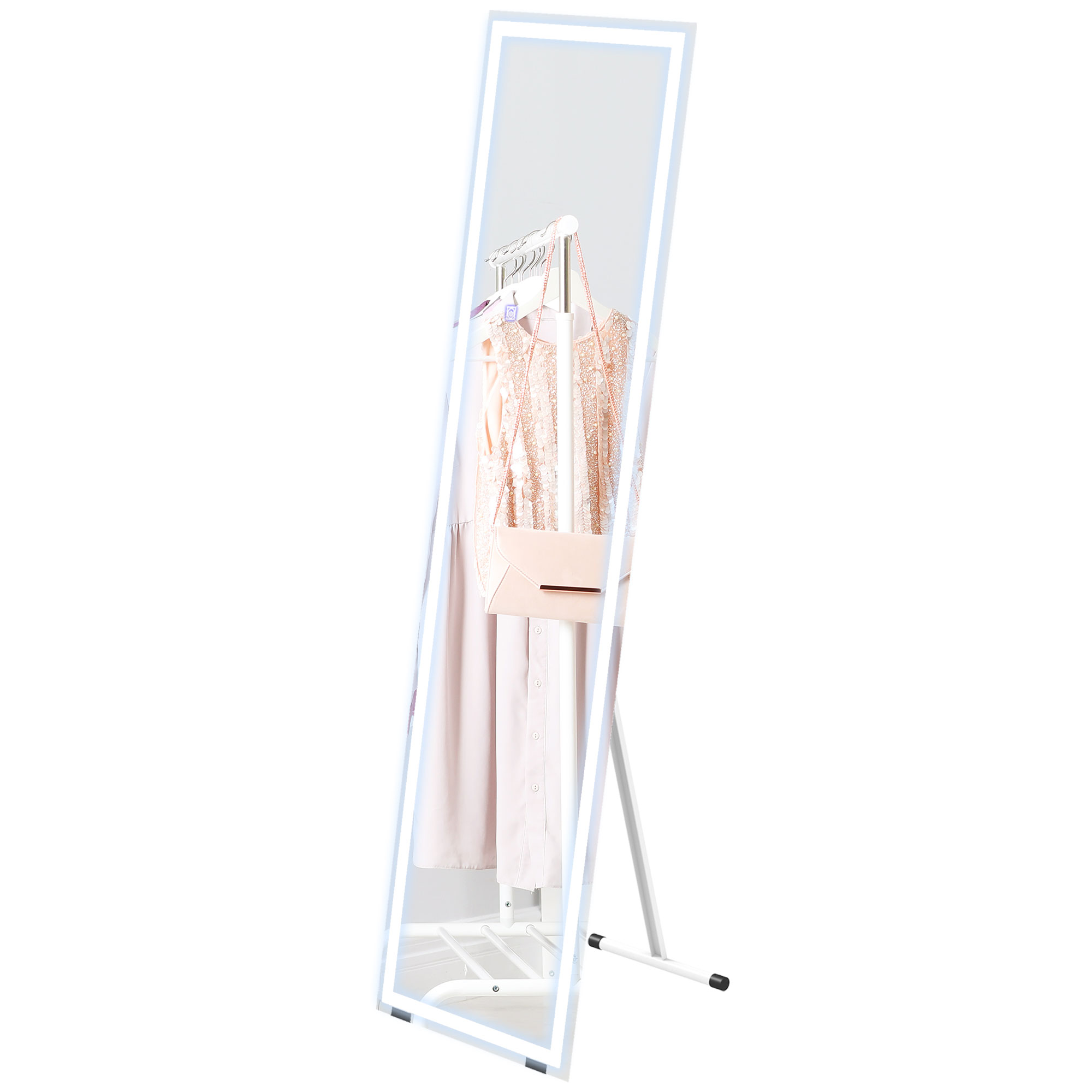 HOMCOM Ganzkörperspiegel 40x150cm Stand- und Wandspiegel mit LED Beleuchtun günstig online kaufen