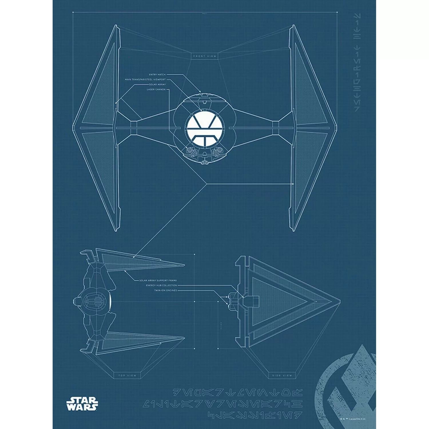 Disney Poster Star Wars Tie Fighter Dunkelblau 30 x 40 cm 611683 günstig online kaufen