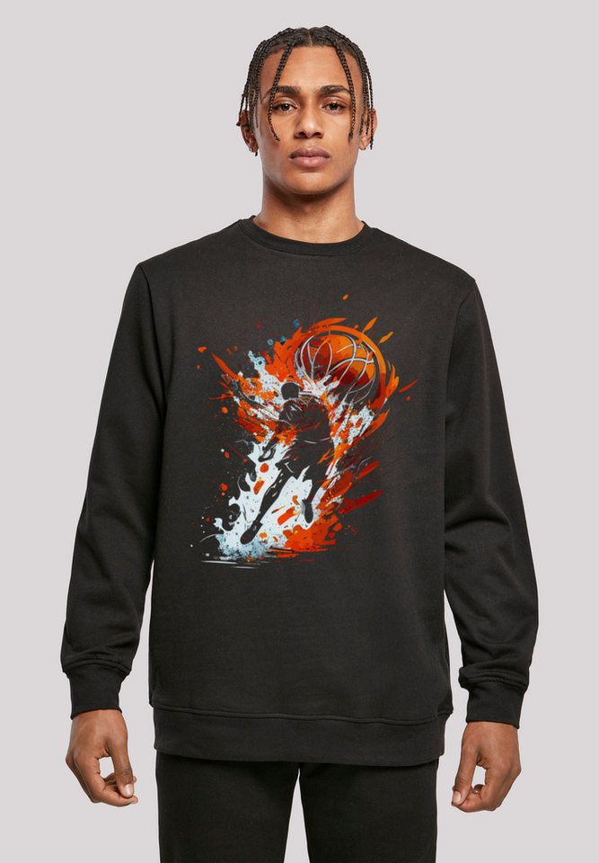 F4NT4STIC Kapuzenpullover Basketball Splash Orange Sport CREW Print günstig online kaufen