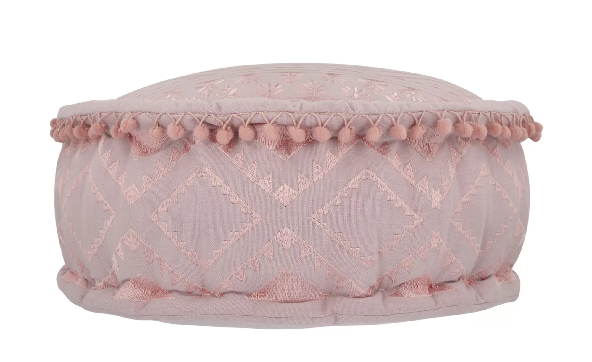 HOME STORY Zierkissen  Ornamentstick - rosa/pink - 100% Polysterfüllung - 1 günstig online kaufen