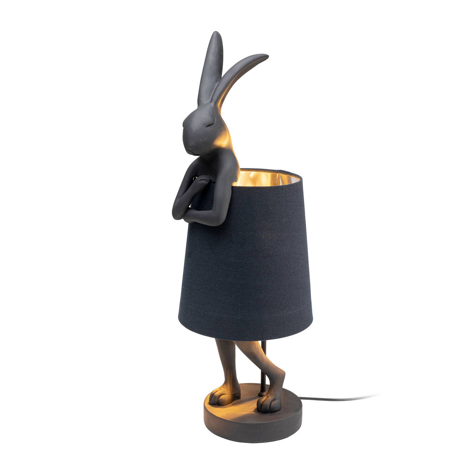 KARE Animal Rabbit Tischlampe schwarz/innen silber günstig online kaufen