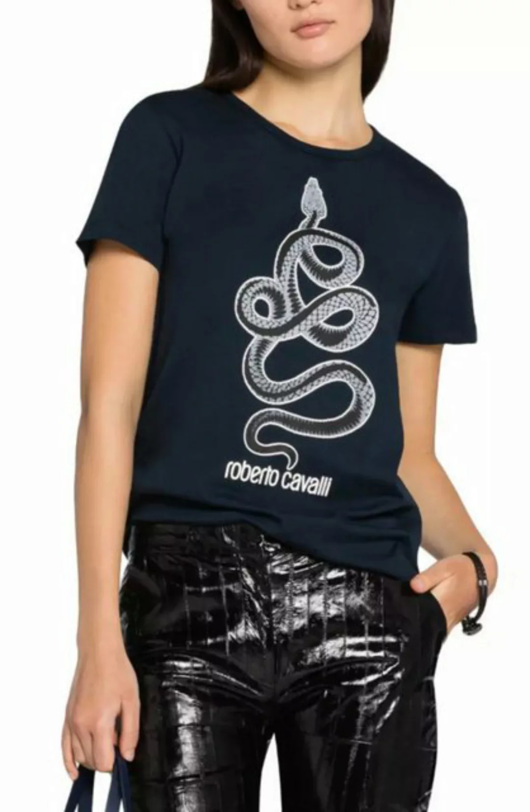 roberto cavalli T-Shirt Firenze RC Monogram Snake-Print Slim Fit Street-Chi günstig online kaufen