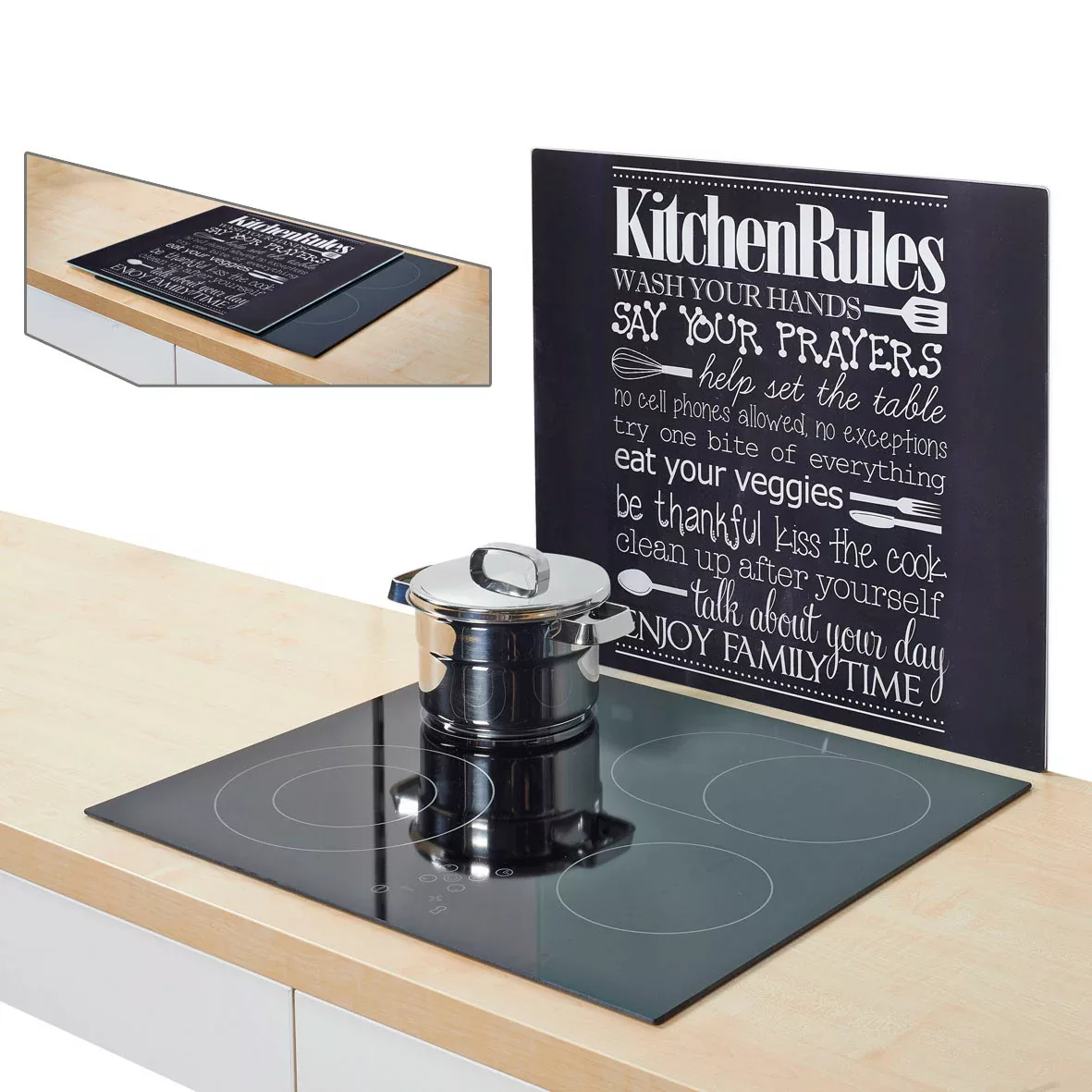 Zeller Present Herdblende-/Abdeckplatte "Kitchen Rules", (1 tlg.) günstig online kaufen