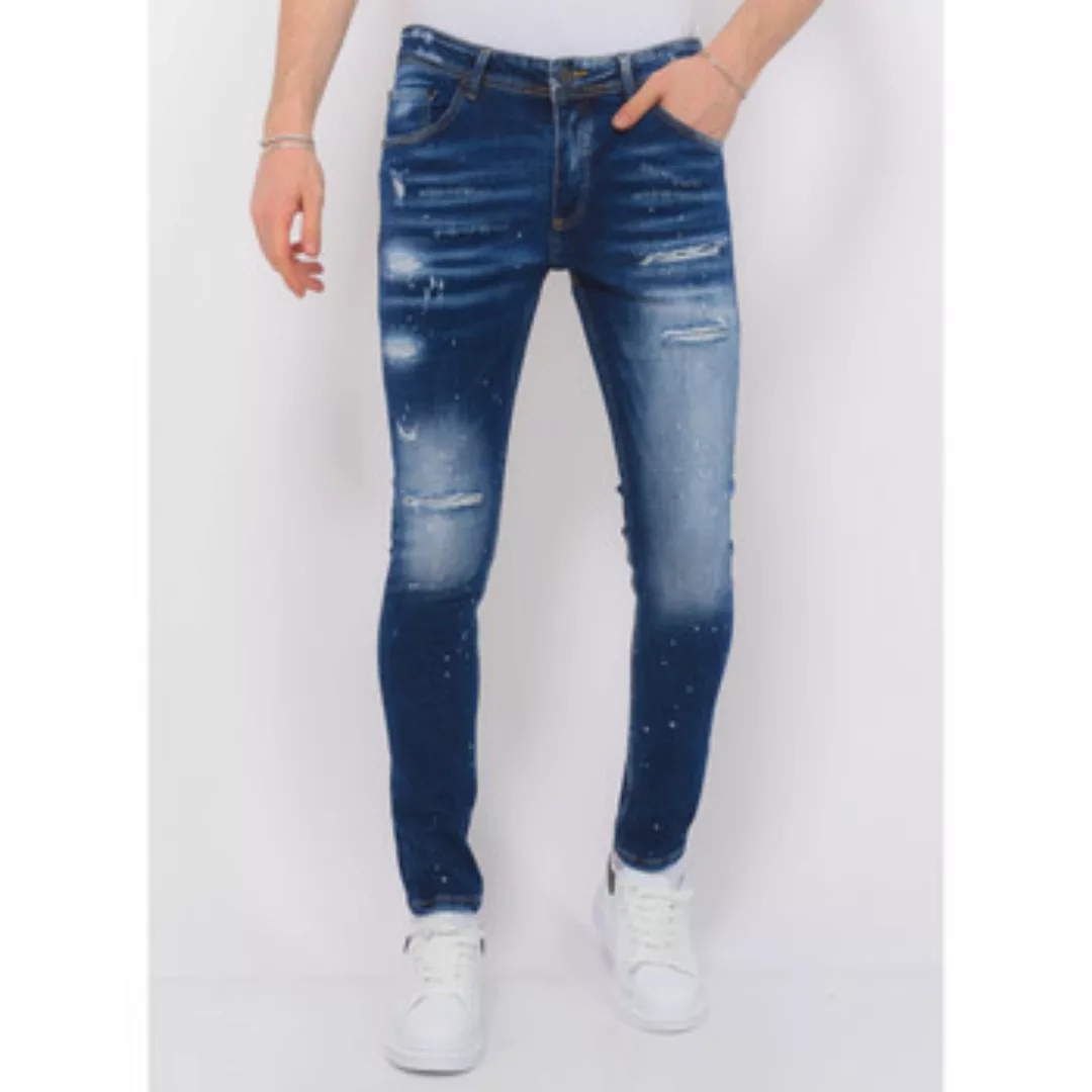 Local Fanatic  Slim Fit Jeans Stretch Denim With Paint Splash günstig online kaufen