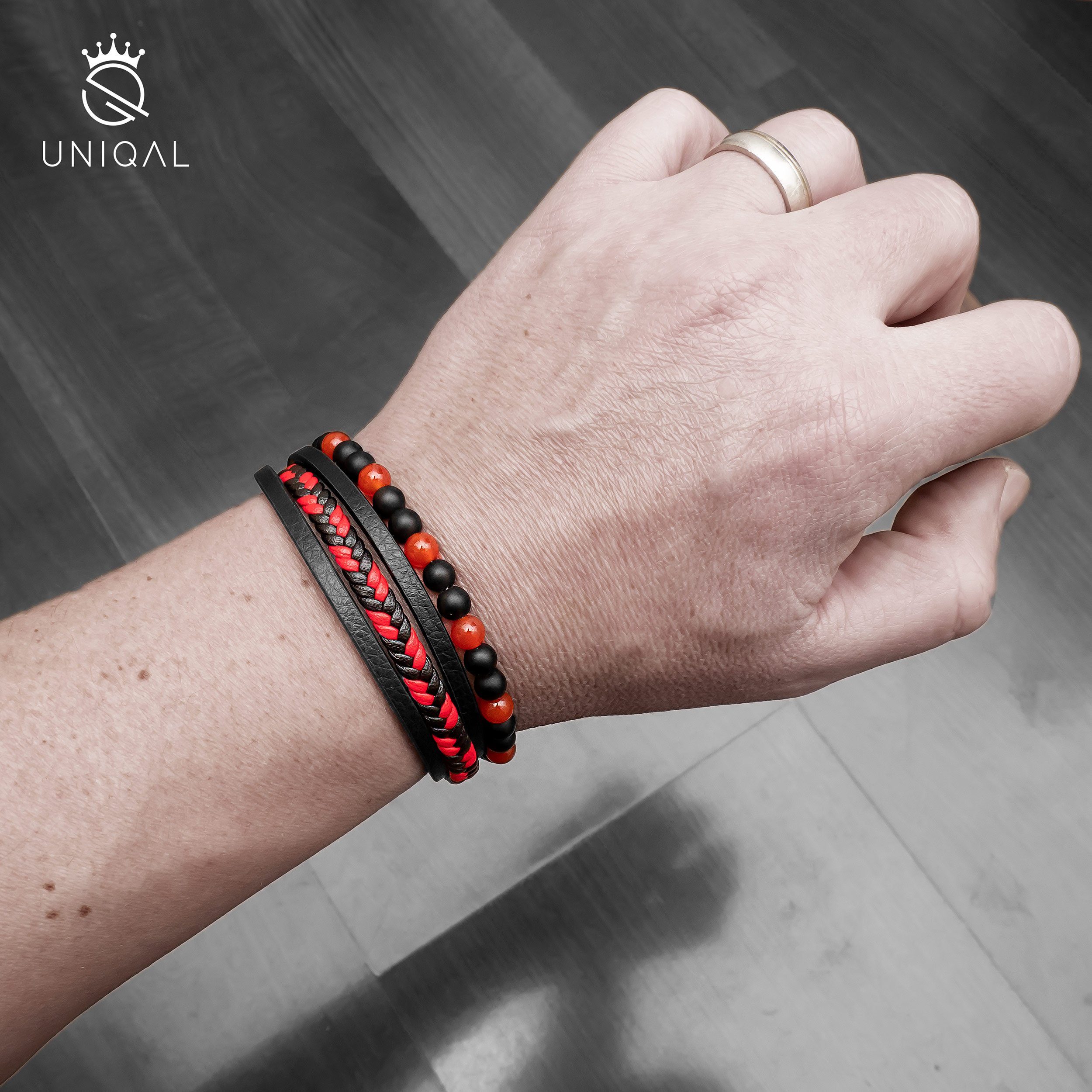 UNIQAL.de Lederarmband Lederarmband Herren "FANCY" Perlenarmband günstig online kaufen