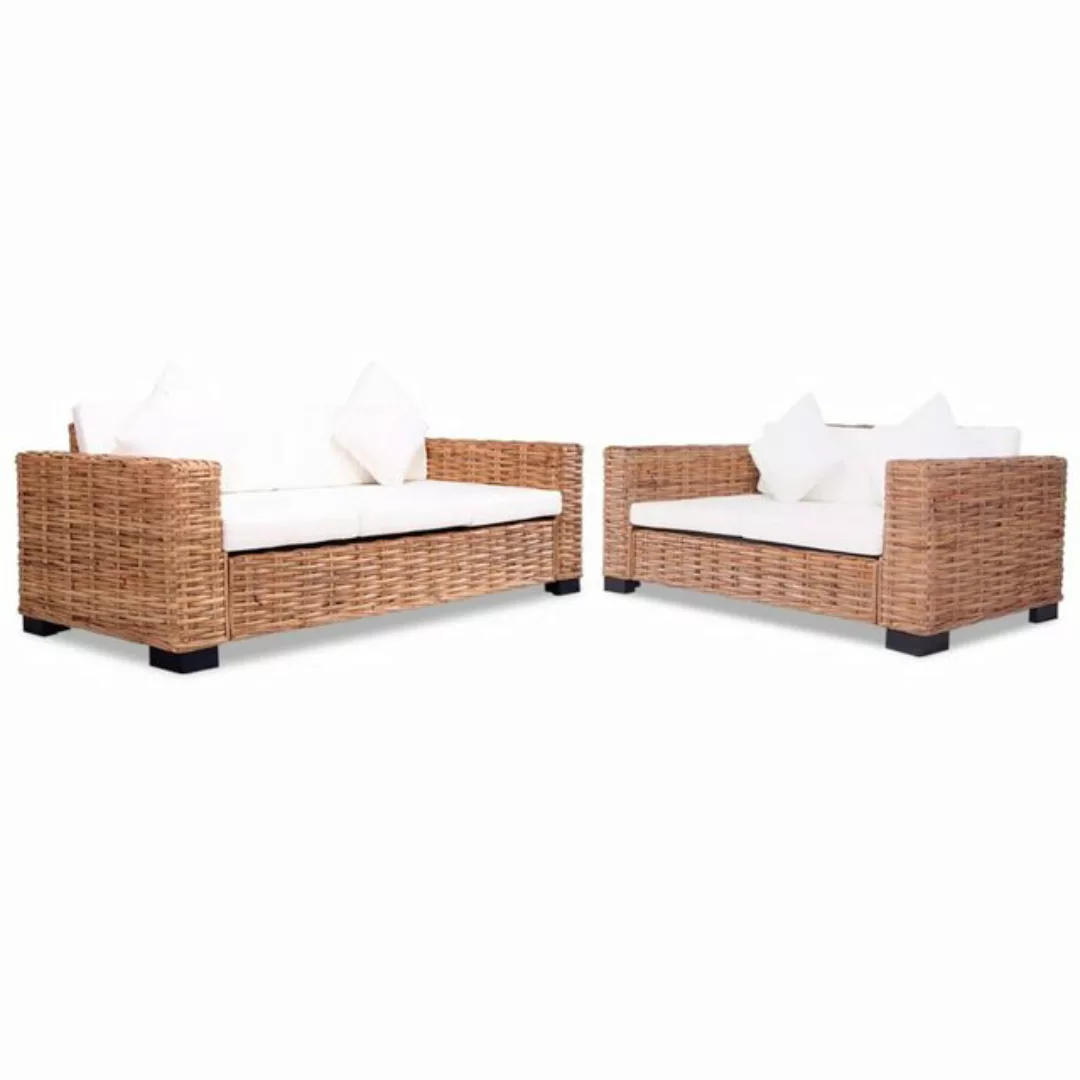 vidaXL Sofa Sofa-Set 15-tlg Natürliches Rattan günstig online kaufen