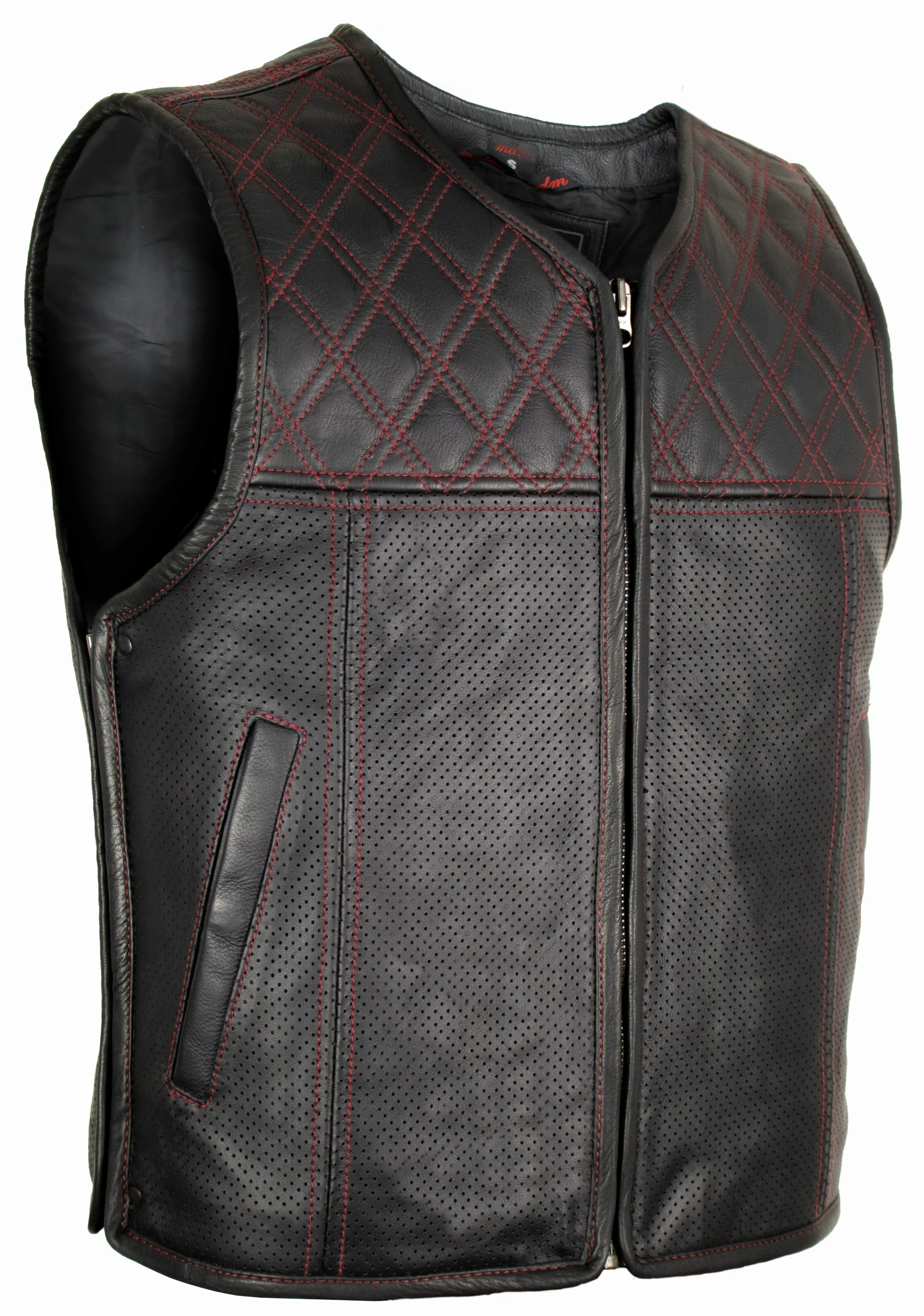 MDM Lederweste Herren Lederweste Bikerweste Hunter günstig online kaufen