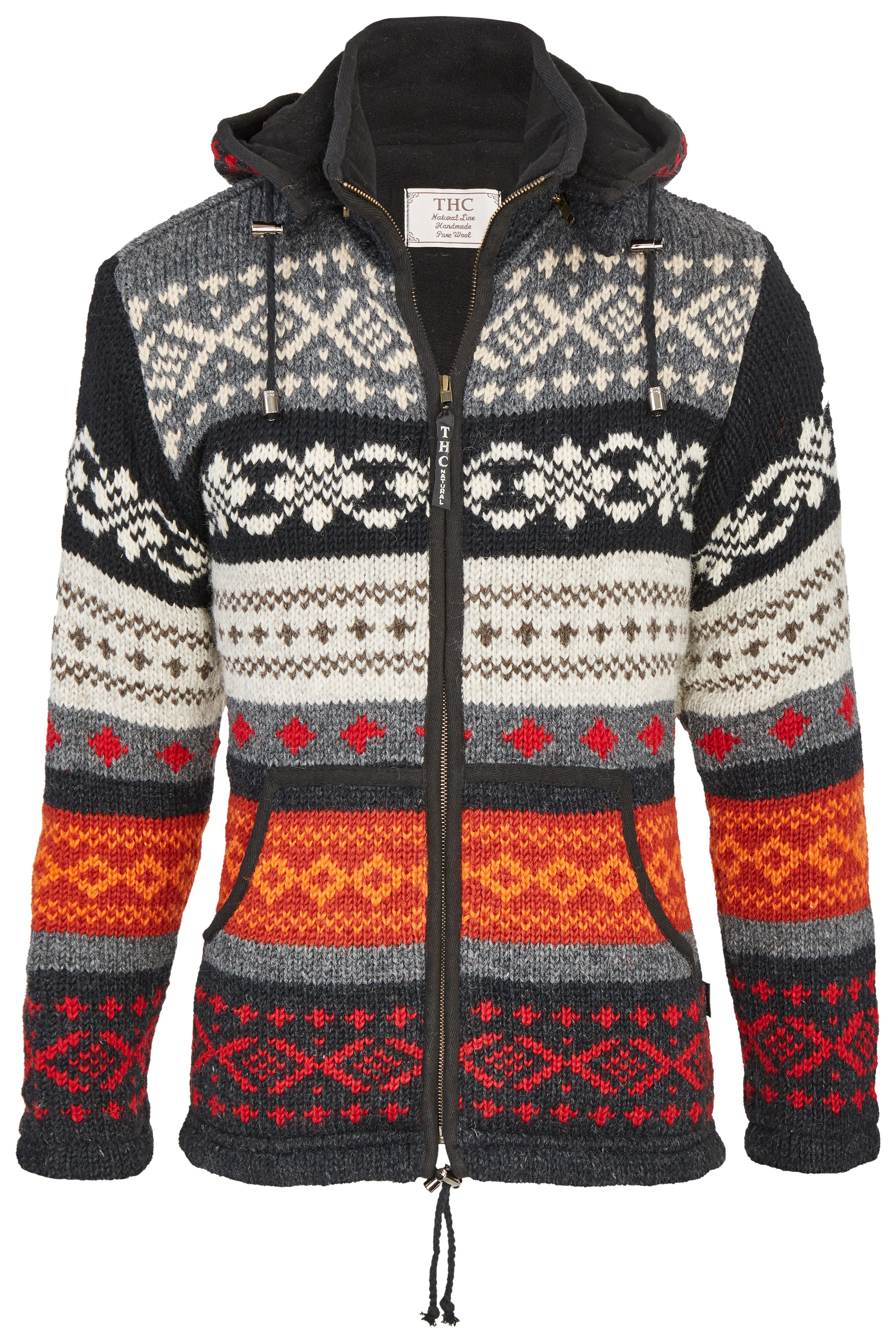 THC Natural Line Strickjacke Schafwollstrickjacke bunt günstig online kaufen