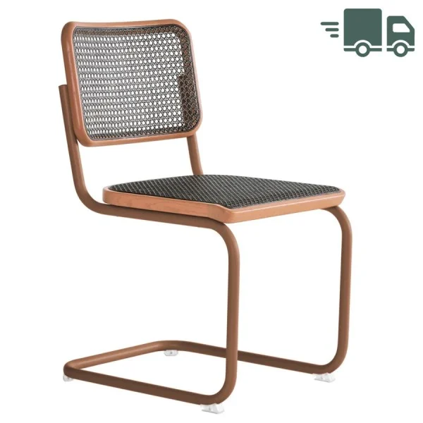 THONET S 32 V Dark Melange altrosa | Stahlrohr-Freischwinger | Gestell altr günstig online kaufen