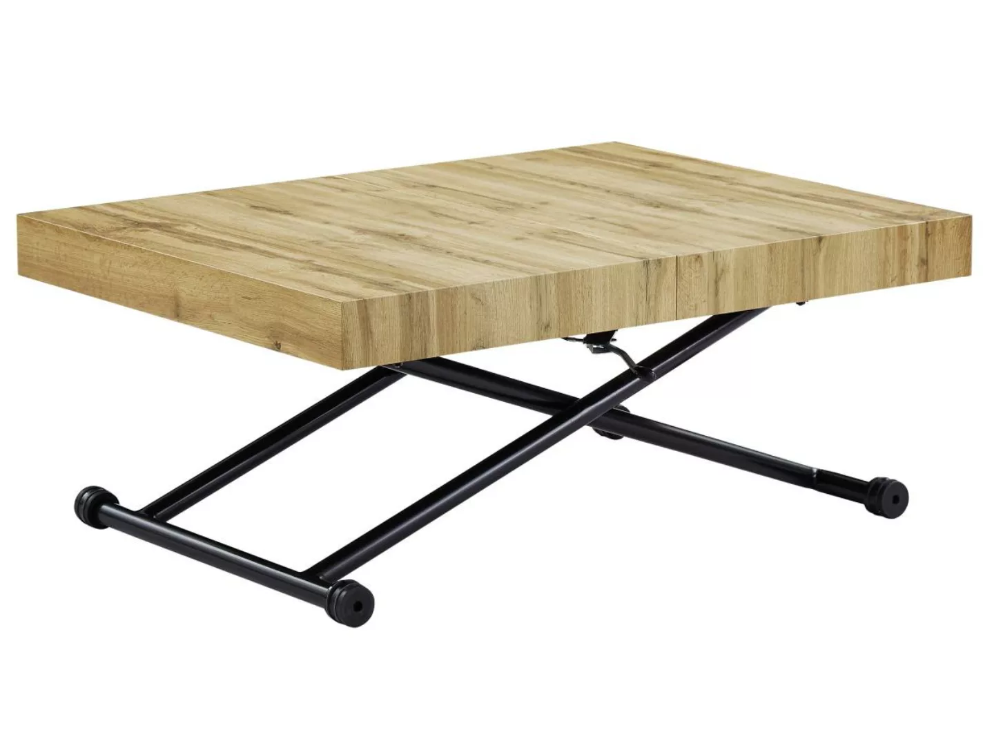 2-in-1-Tisch ausziehbar & höhenverstellbar - MDF & Stahl - Holzfarben & Sch günstig online kaufen