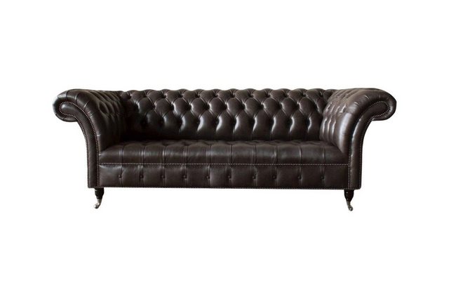 Xlmoebel Sofa Drei-Sitzer Chesterfield Couch 3-Sitzer Sofas Braun Leder Woh günstig online kaufen