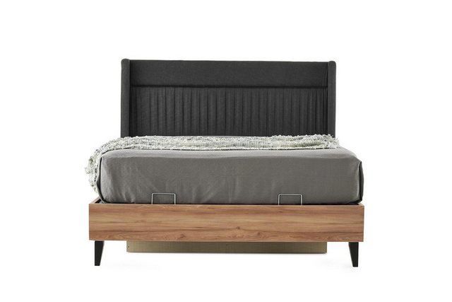 JVmoebel Bett Modern Bett Holzbett Grau Braun Bettgestelle Schlafzimmer (1- günstig online kaufen