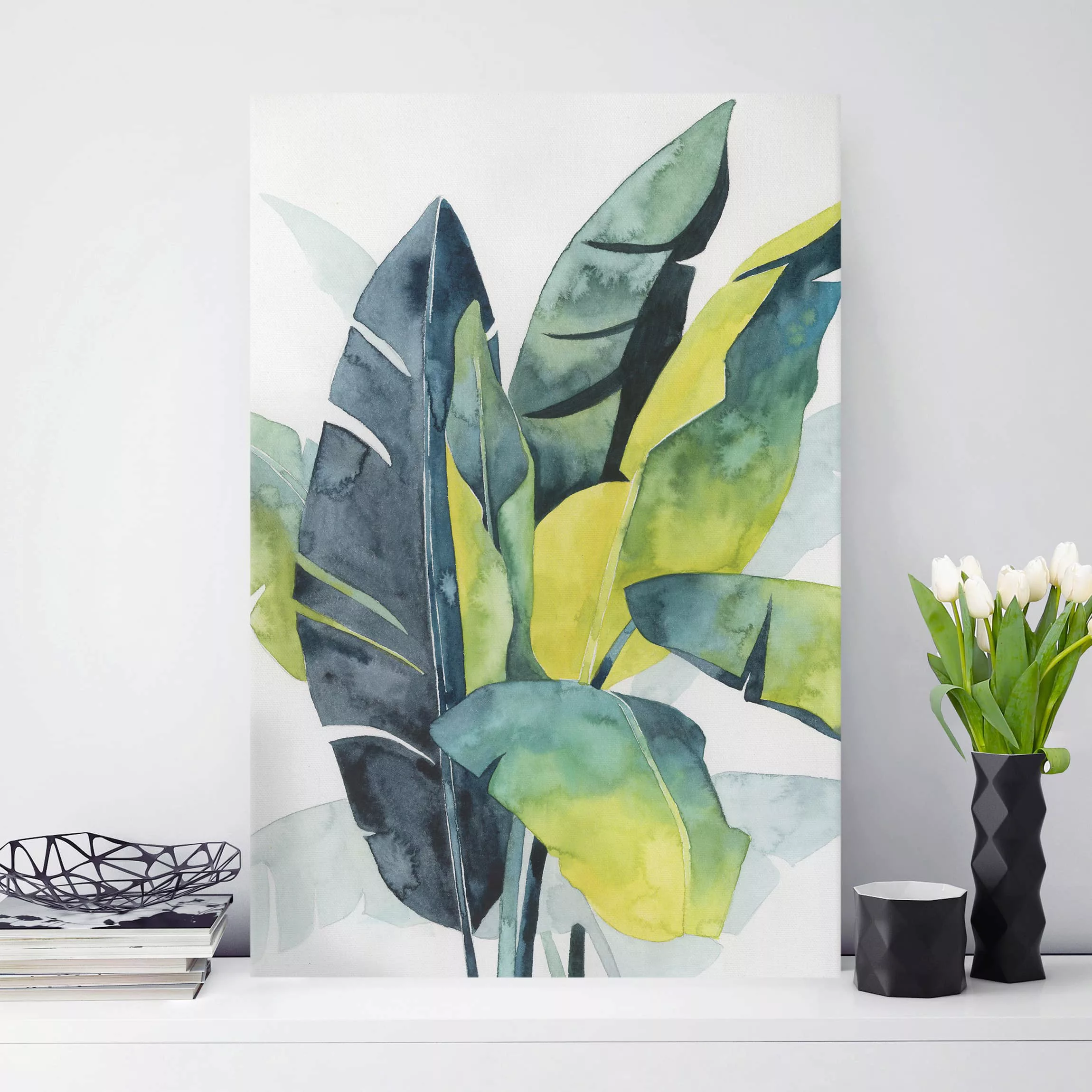 Leinwandbild Botanik - Hochformat Tropisches Blattwerk - Banane günstig online kaufen