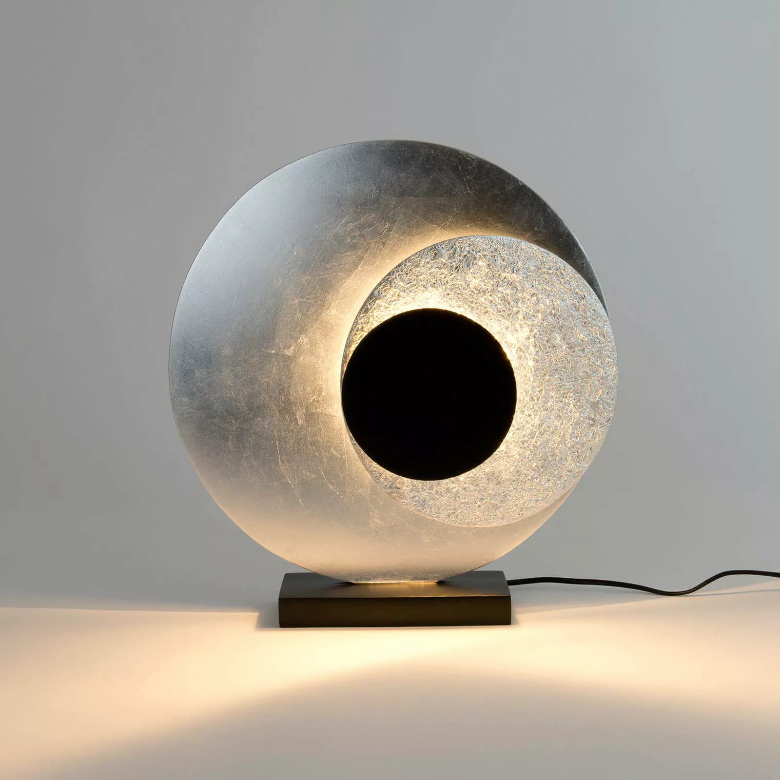 LED-Tischleuchte La Bocca, silber, Höhe 43 cm, 2-flg., Eisen günstig online kaufen
