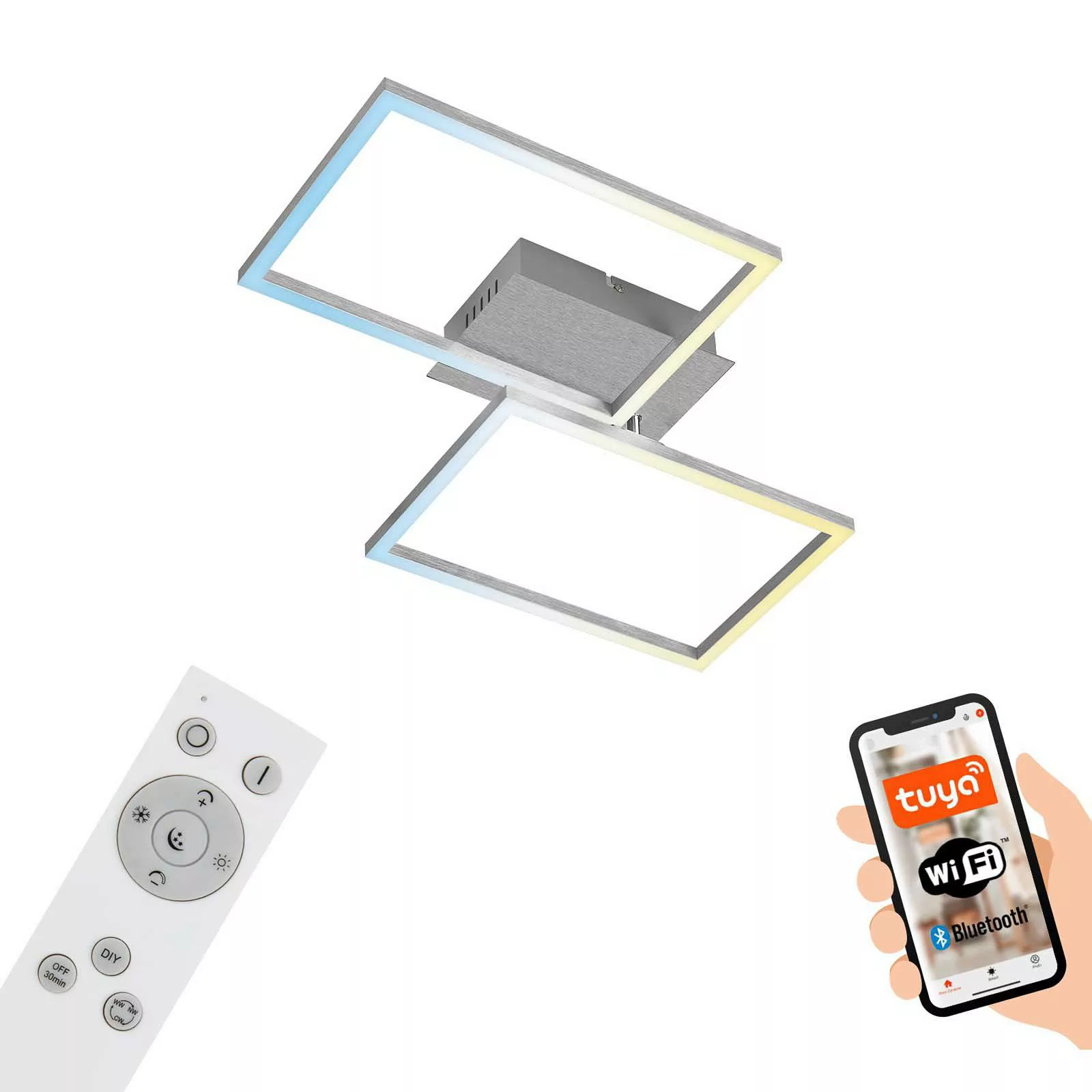 LED-Deckenleuchte Frame S, dimmbar, CCT, 50x38,8cm günstig online kaufen