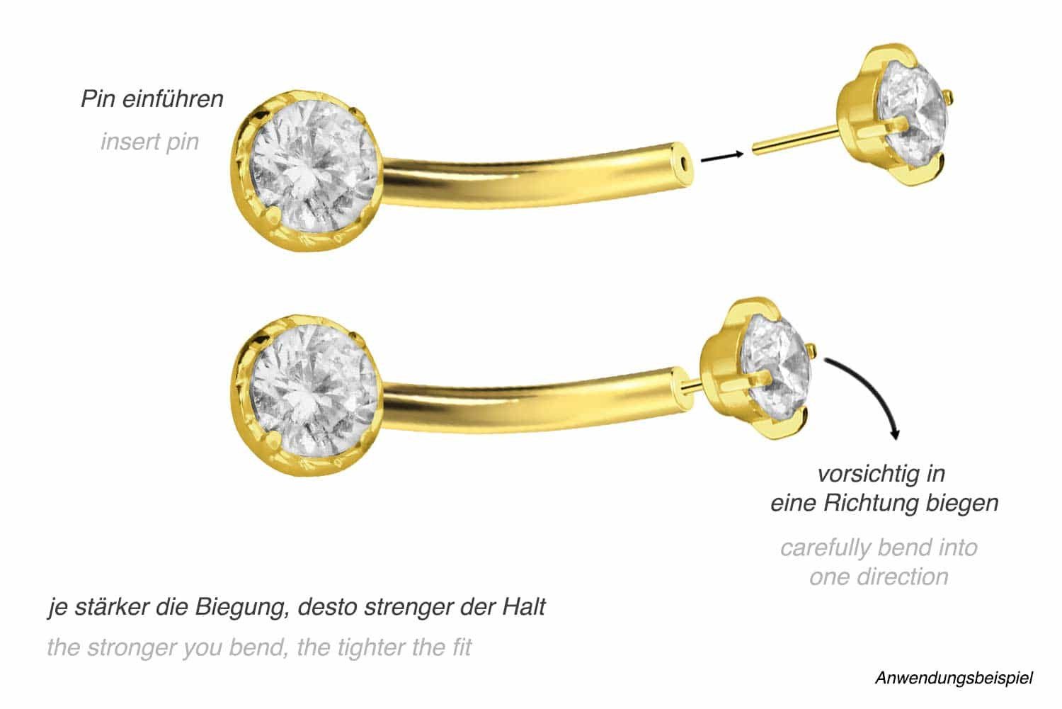 PIERCINGLINE Augenbrauenpiercing Titan Banane mit Push günstig online kaufen