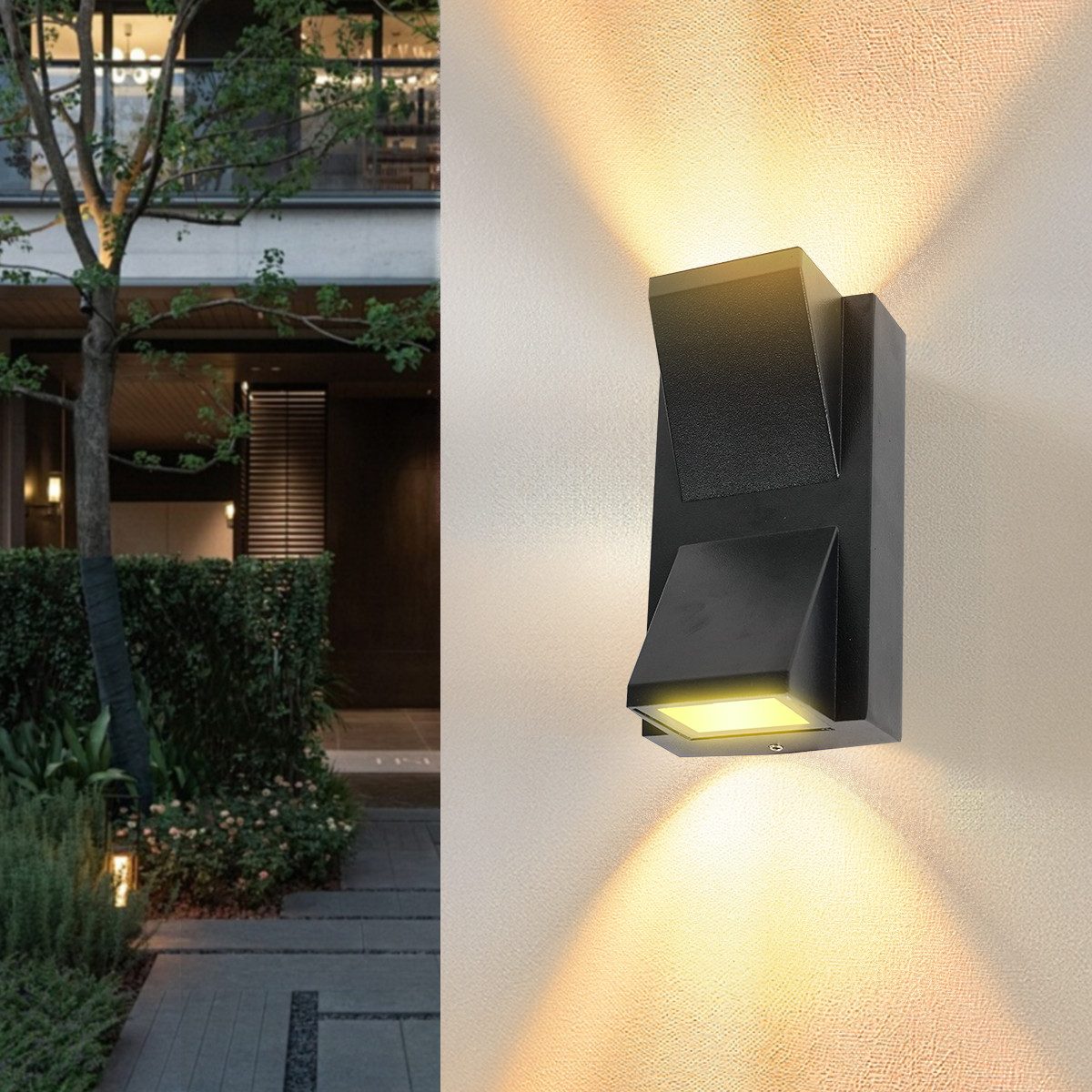 Simloveve LED Wandleuchte Außen-Wandleuchte, IP55 Wasserdichte, günstig online kaufen