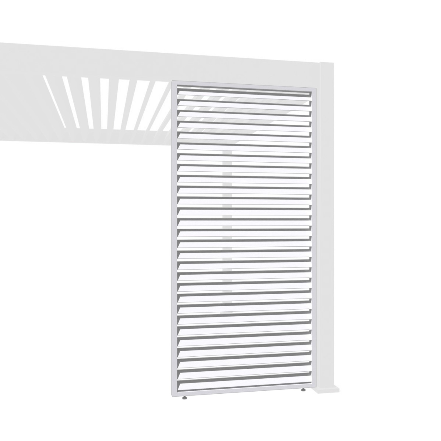 Weide Horizontale Lamellenwand für Weide Pergola 0,93m in Weiß aus Aluminiu günstig online kaufen