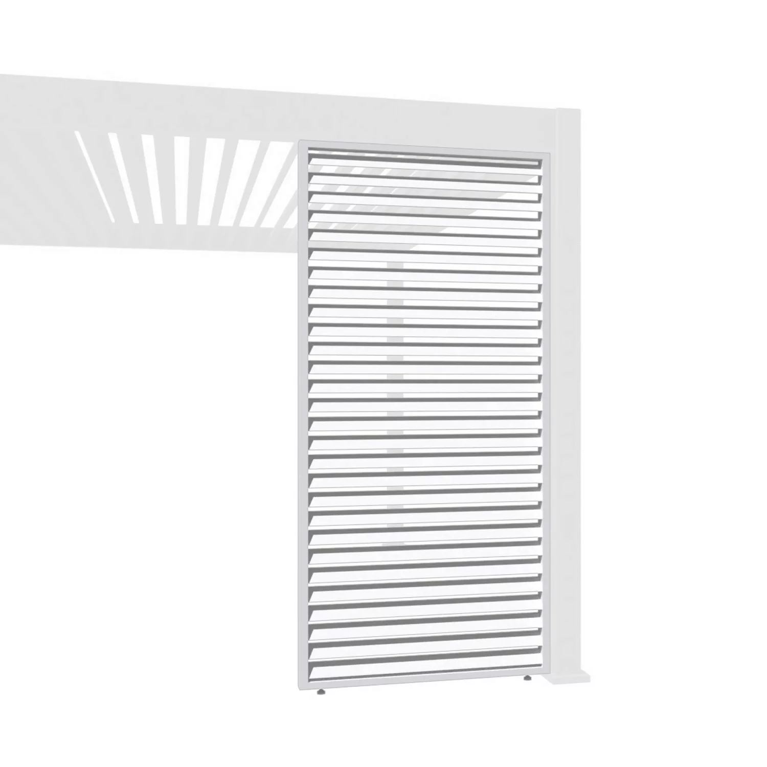 Weide Horizontale Lamellenwand für Weide Pergola 1,13m in Weiß aus Aluminiu günstig online kaufen