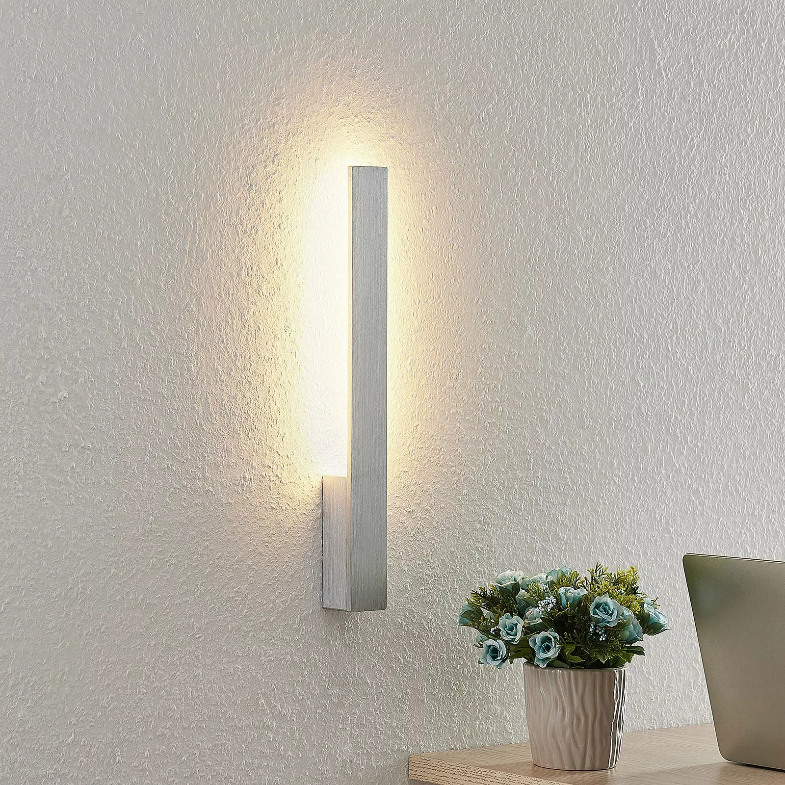 Arcchio LED-Wandleuchte Ivano, Höhe 43 cm, alu gebürstet günstig online kaufen