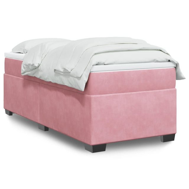 furnicato Bettgestell Boxspringbett mit Matratze Rosa 90x190 cm Samt günstig online kaufen