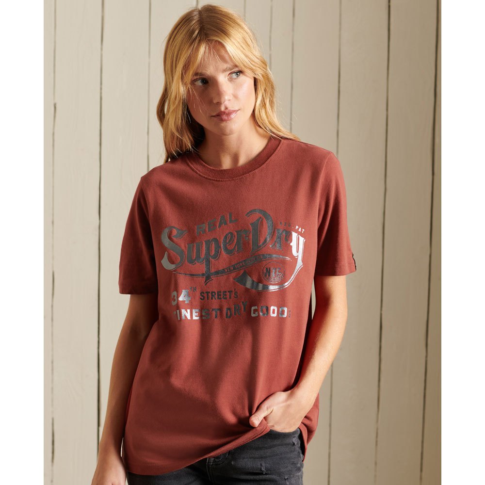 Superdry Script Style Ww Kurzarm T-shirt XL Rosewood günstig online kaufen