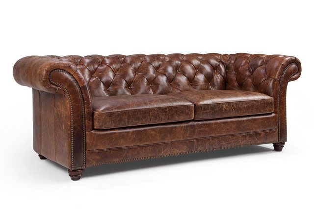 Xlmoebel Sofa Chesterfield Authentisches Echtleder Sofa Polstermöbel Klassi günstig online kaufen